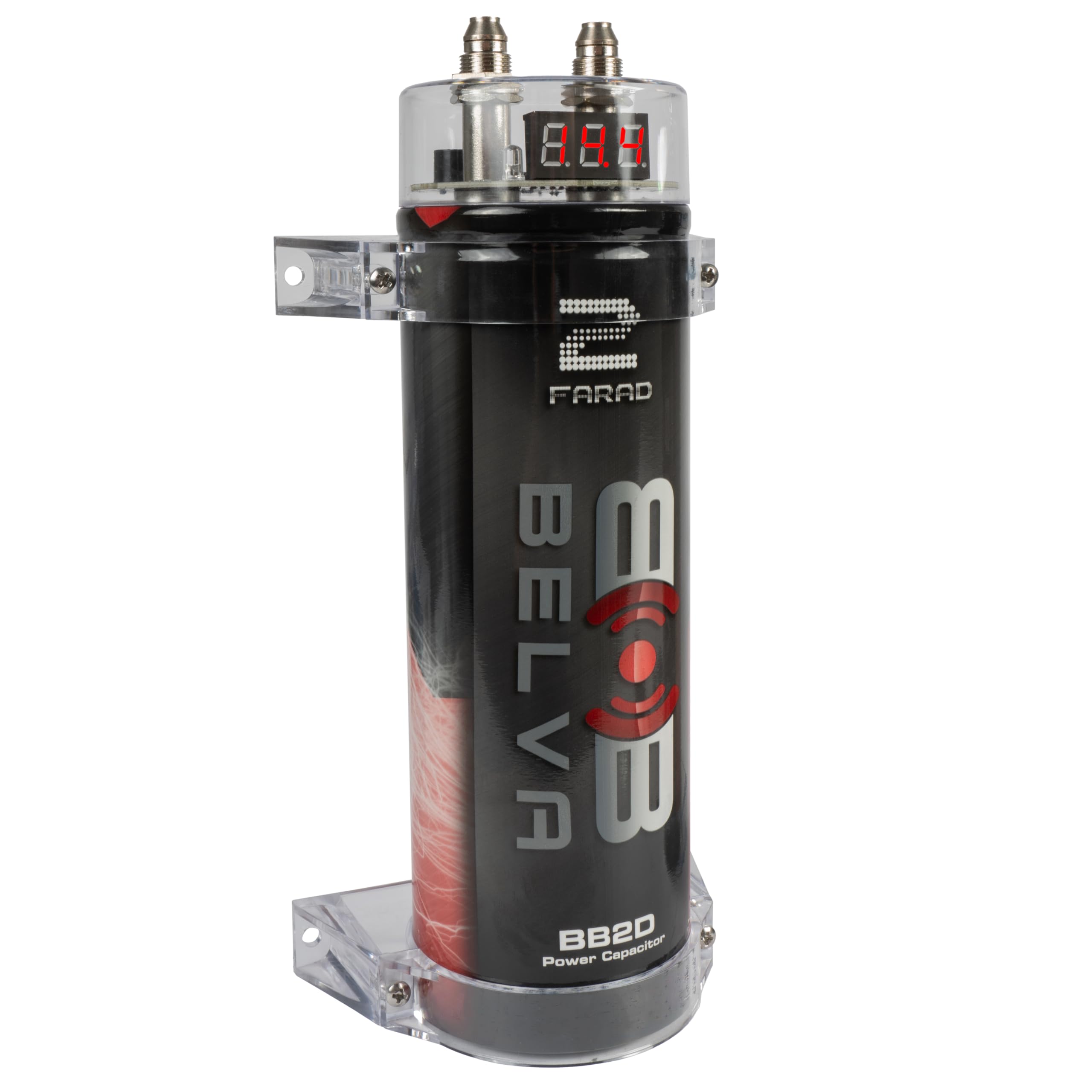 Belva Bb2D 2.0 Farad Capacitor With Digital Red Display, Perfect For Systems Up To 2000W