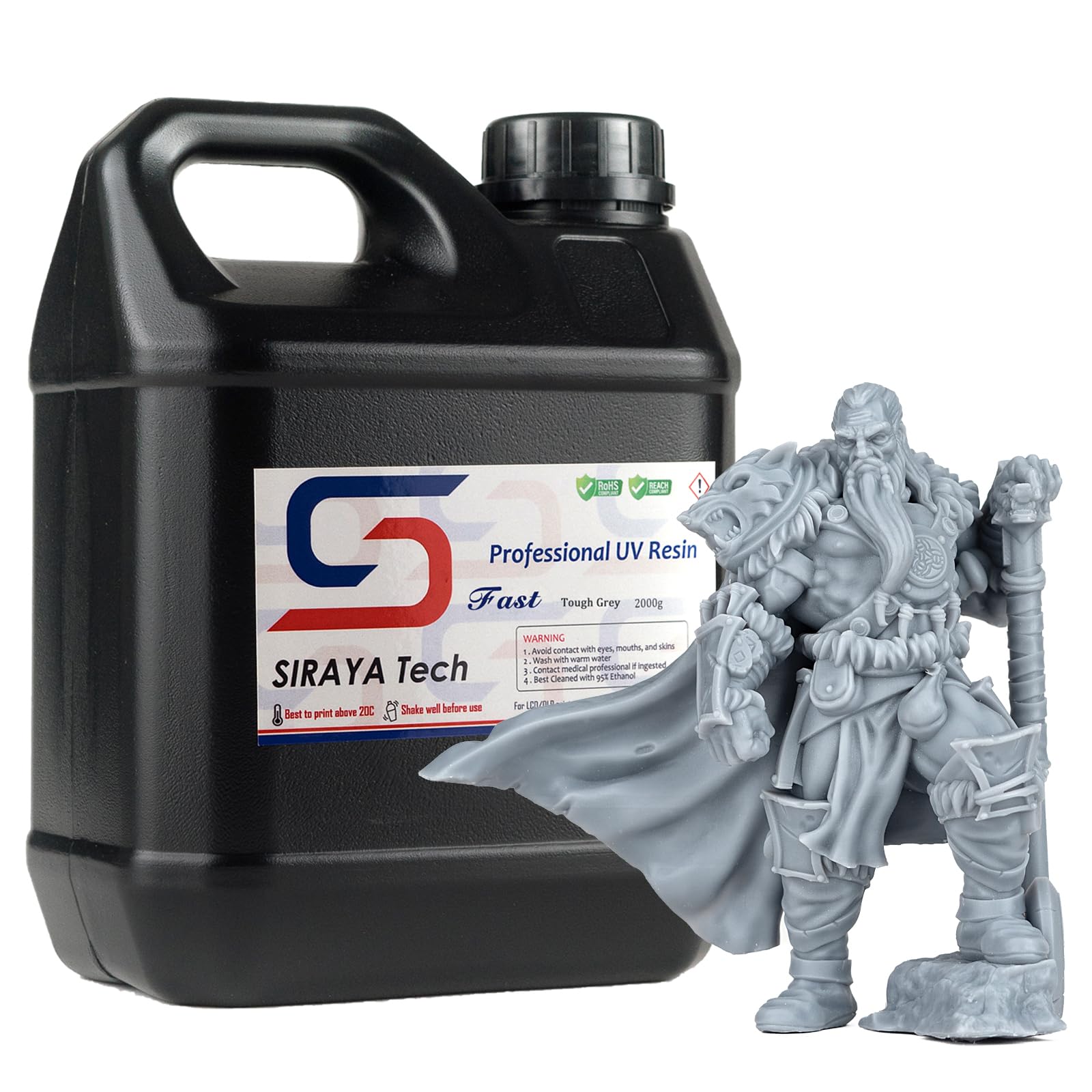 Siraya Tech Fast Abs Like Tough Grey 3D Printer Resin, Enhanced Durability For 3D Printing, High Impact Resistance, Smooth Finis
