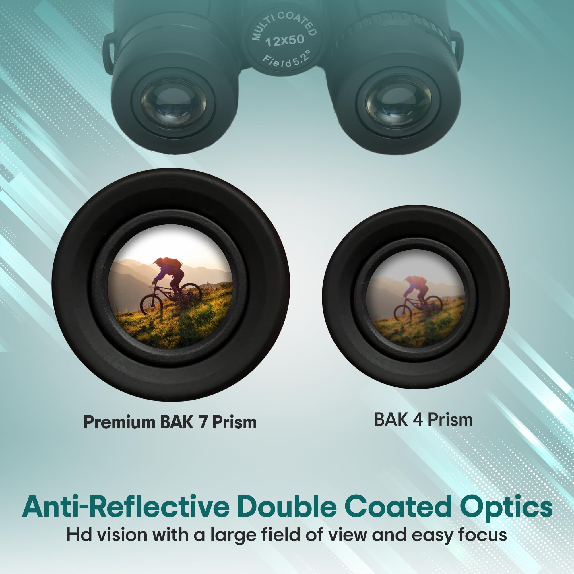 Wallecom 12X50 Hd High Powered Binoculars For Adults With Crystal Clear Low Light Vision, Lightweight, Waterproof, And Easy To F