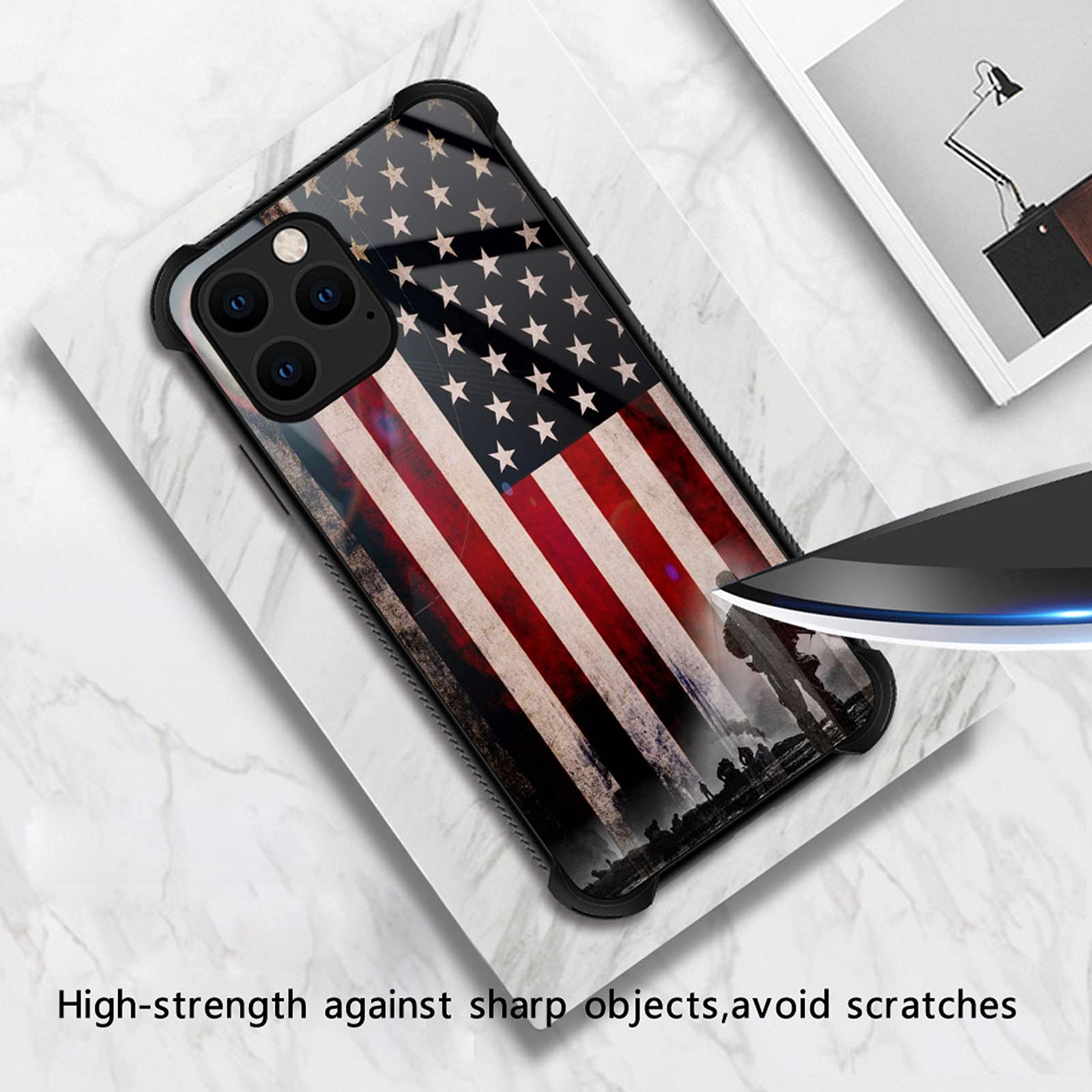 CARLOCA iPhone 13 Pro Max Shockproof Anti-Scratch Phone Case Polycarbonate Us Sunshine Soldiers Patriotic Graphic