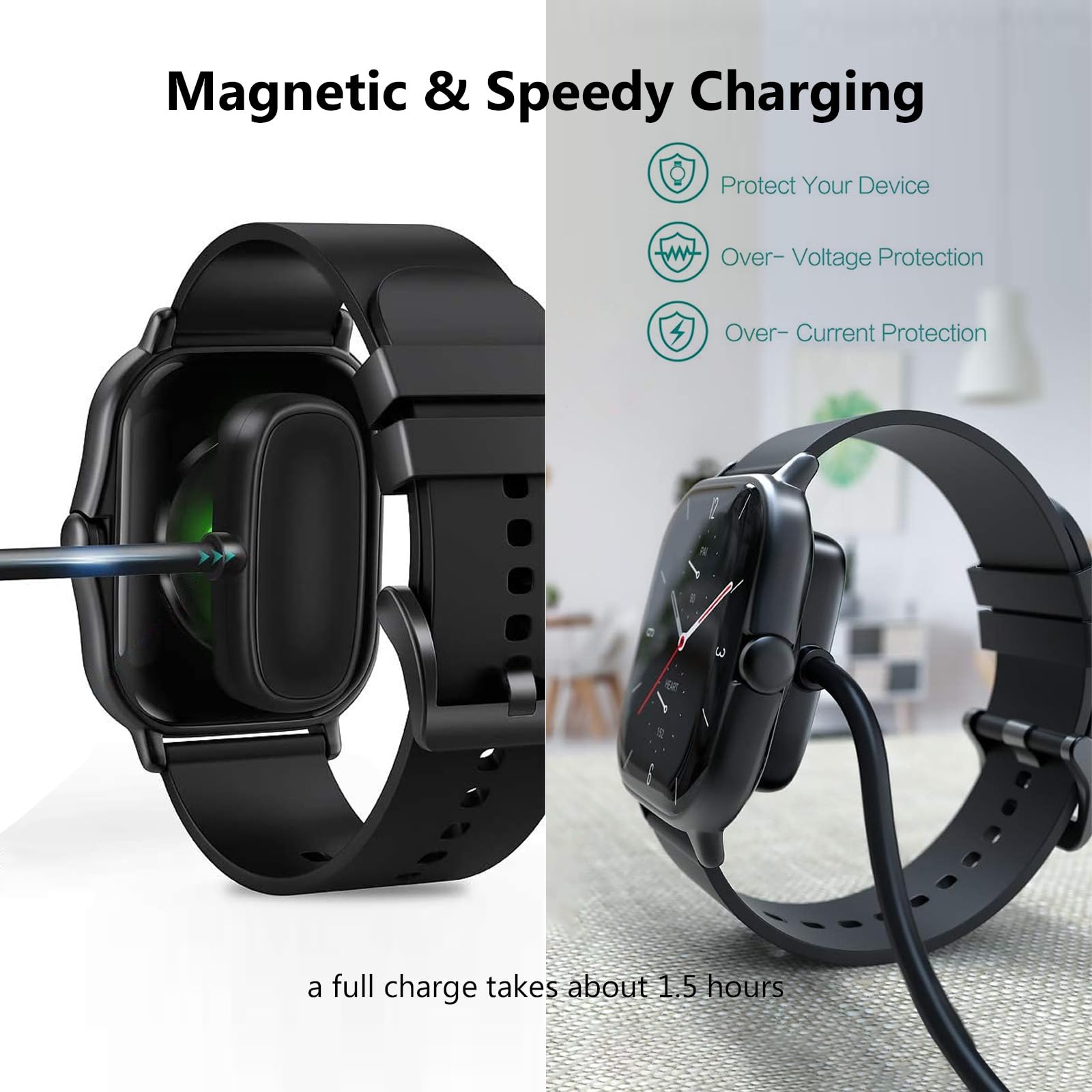Fast Wall Charger Usb Cable For Amazfit Bip 5, Bip U, Gts 2, Gtr 2, Gts 4 Mini, T-Rex Pro, Zepp E/Z Smart Watch Dock