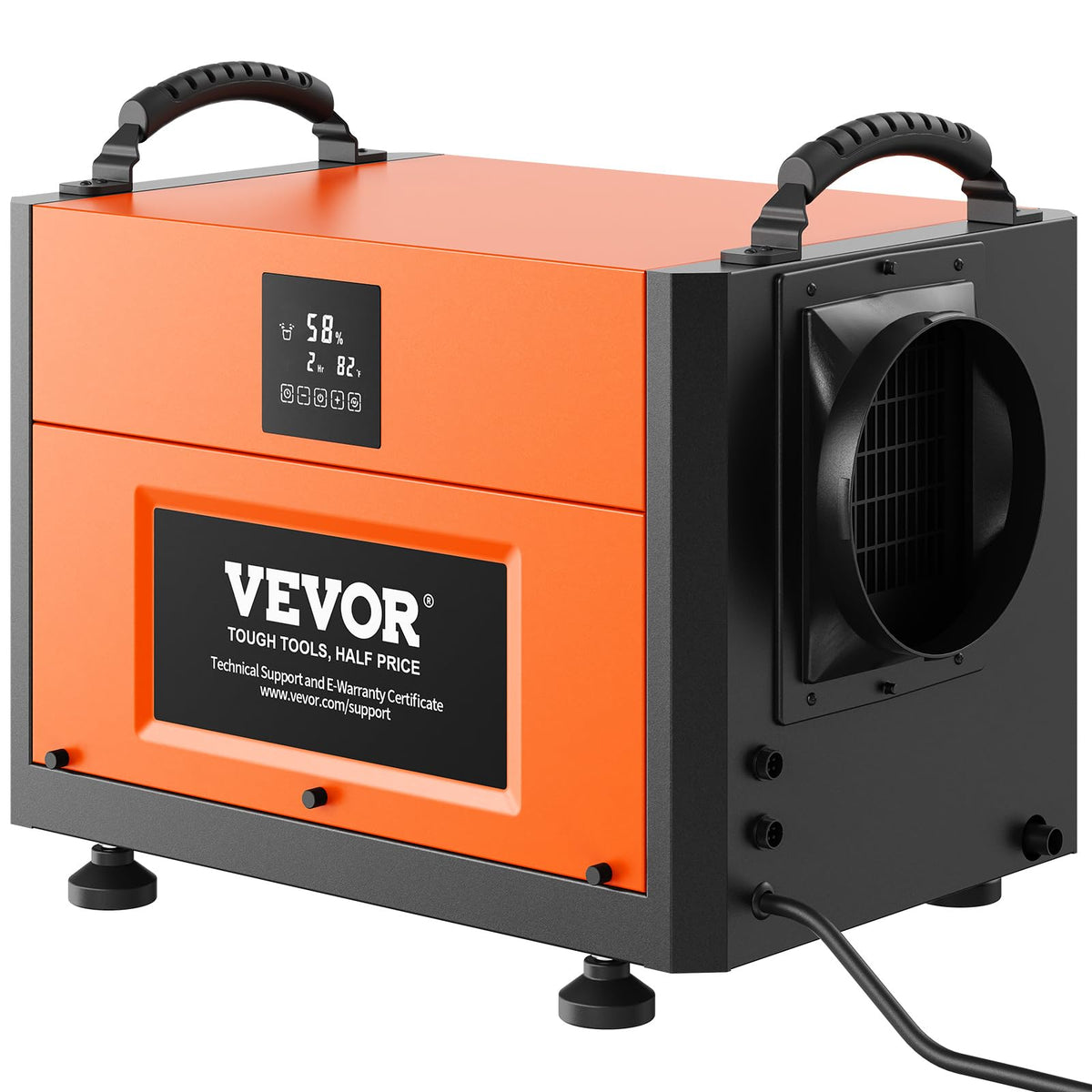 Vevor 156 Pints Commercial Dehumidifier With Drain Hose For Crawl Spaces, Basements Warehouse & Job Sites, Large Capacity Dehumi