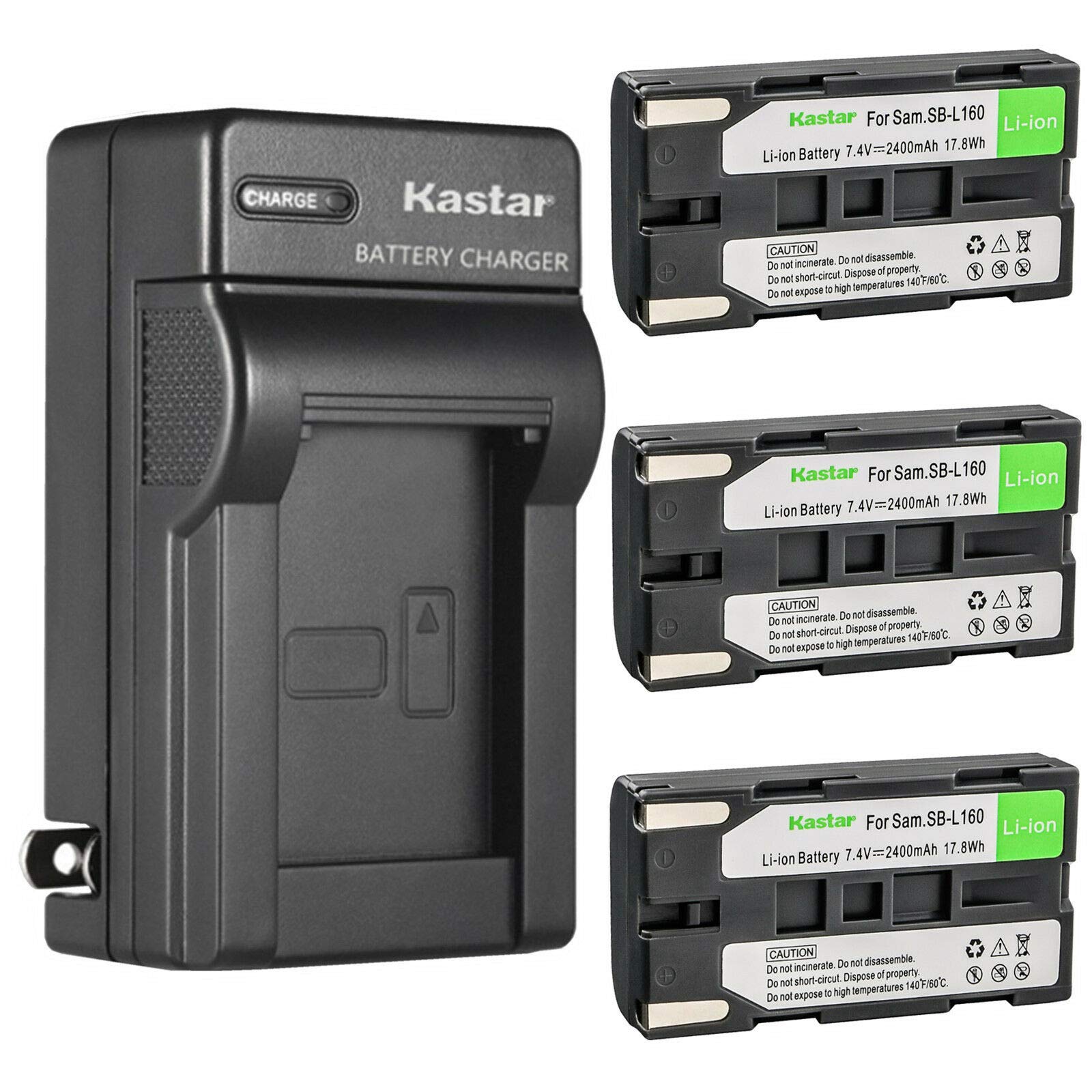 Kastar 3 Pack Sb L160 Battery And Ac Wall Charger Replacement For Samsung Sc L700, Sc L710, Sc L750, Sc L770, Sc L810, Sc L860,