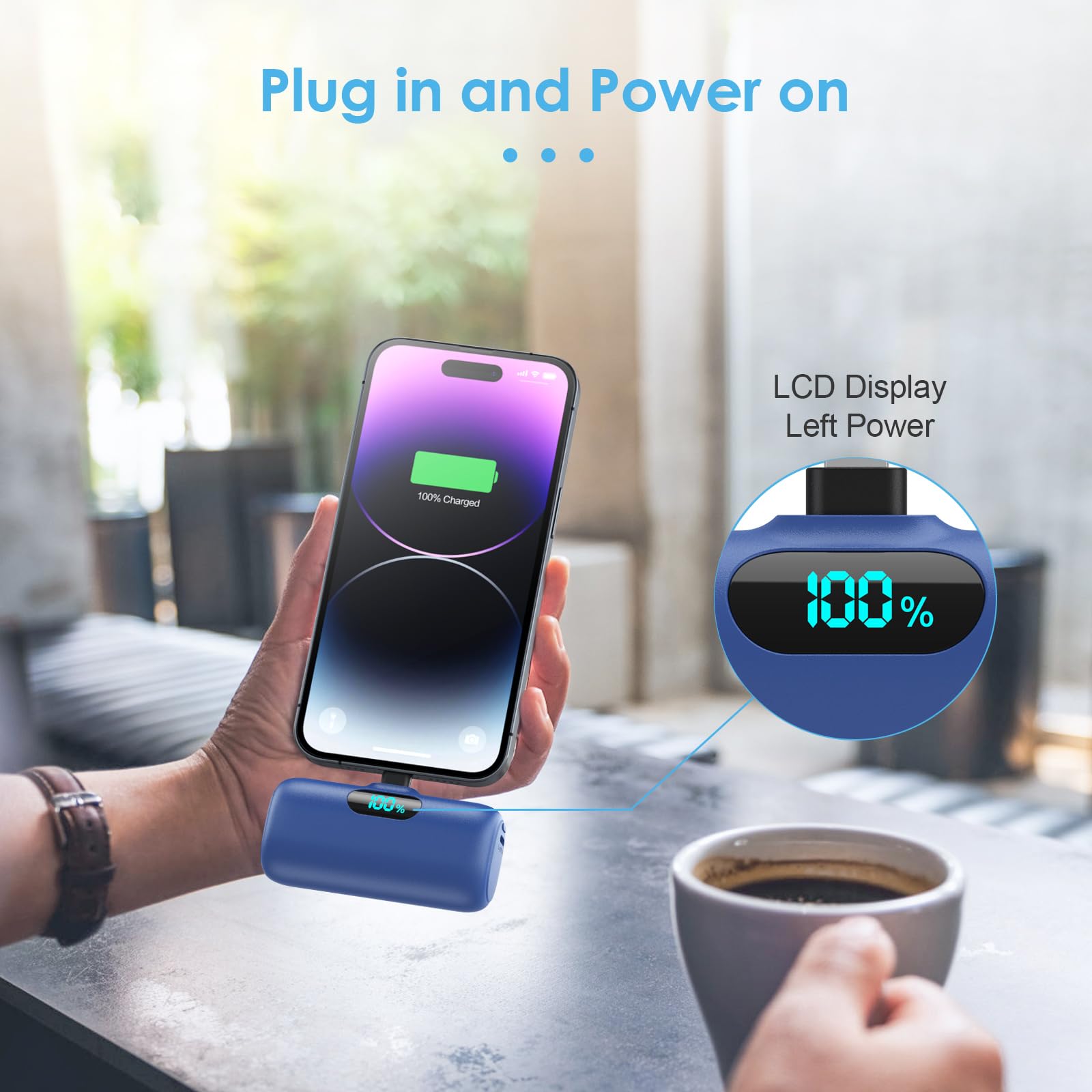 Small Portable Charger For Iphone, Upgraded 5000Mah Pd Fast Charging Power Bank,Mini Plug In Battery Pack Backup Charger Compati