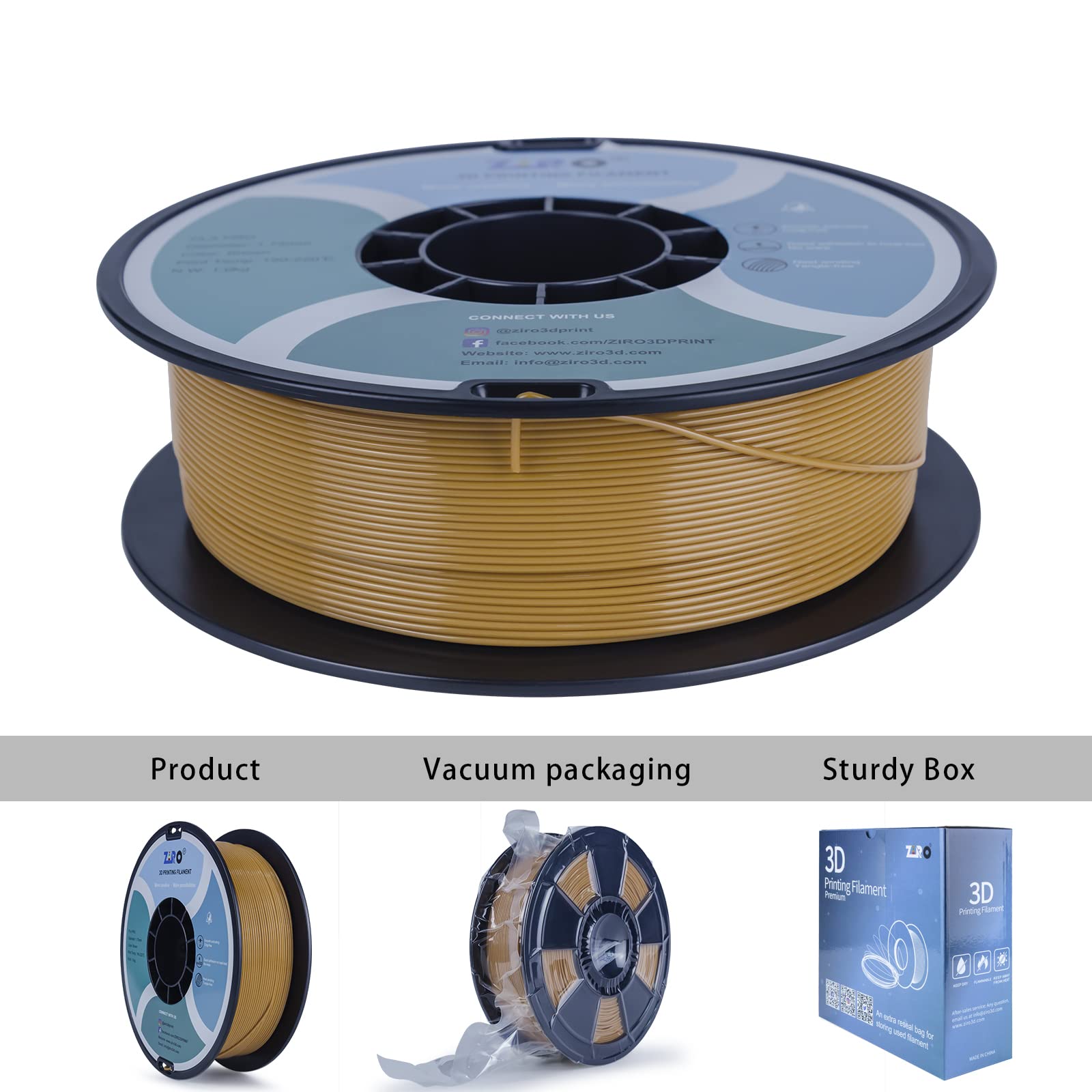 Ziro Pla Filament 1.75Mm,3D Printer Filament Pla Pro Basic Color Series 1.75Mm 1Kg(2.2Lbs), Dimensional Accuracy +/- 0.03Mm,Brow