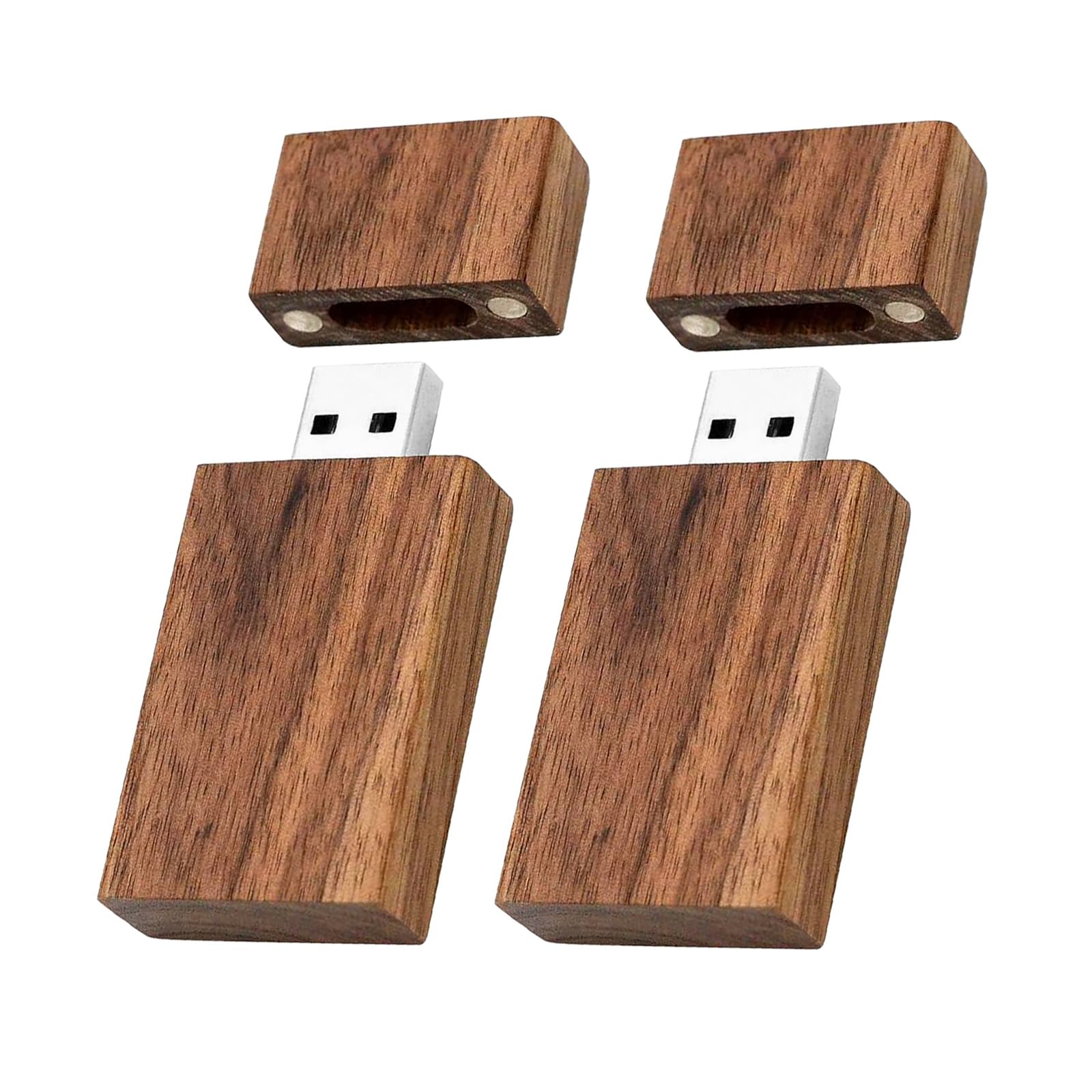 2 Pack 64Gb Wood Usb 3.0 Flash Drive Tatmohik Walnut Wood Memory Stick 64 Gb, Thumb Drive, Usb Drive, Zip Drive