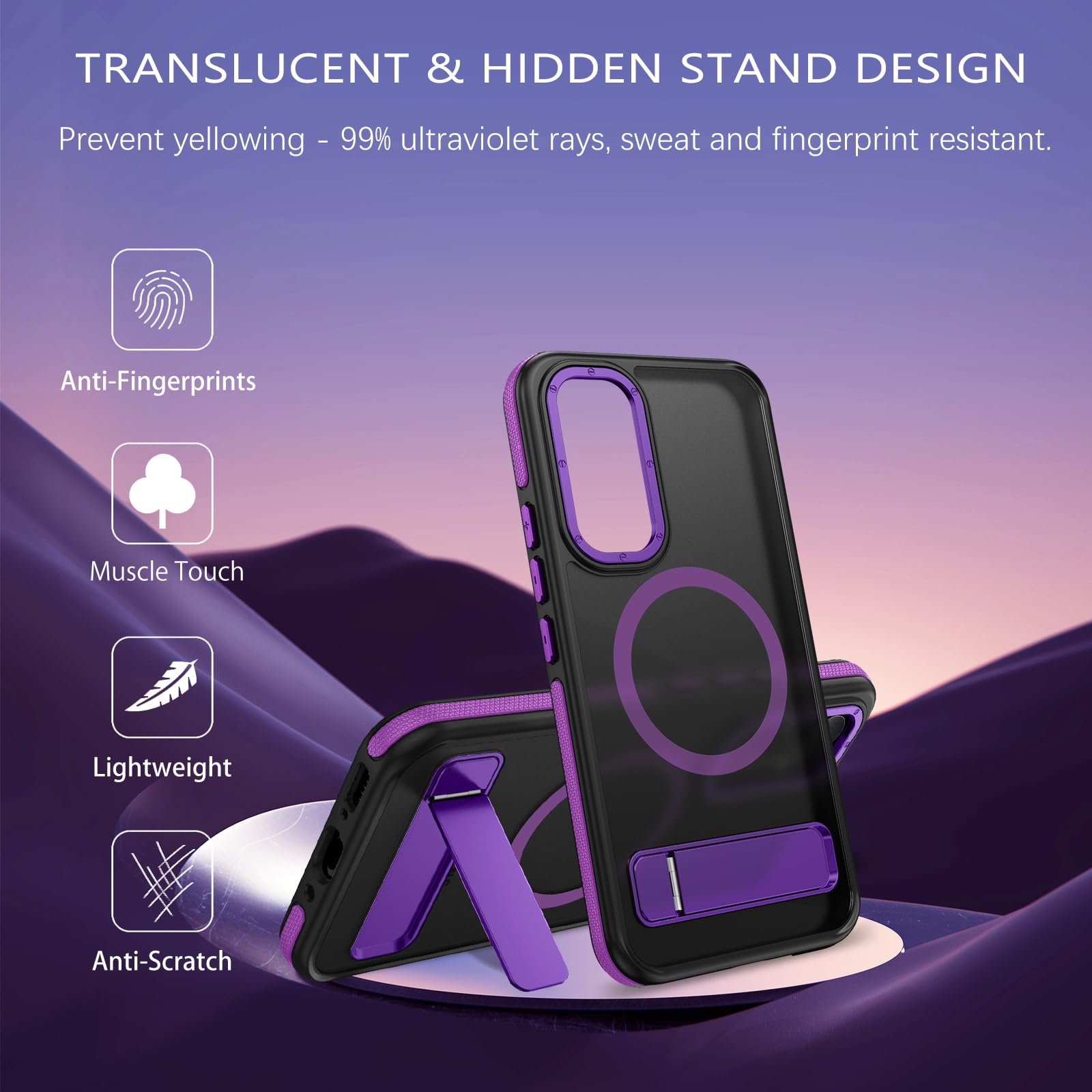 Guagua Compatible With Samsung Galaxy A54 Magnetic Case, Galaxy A54 Magsafe Cases Translucent Matte Scratch-Resistant Back Shock