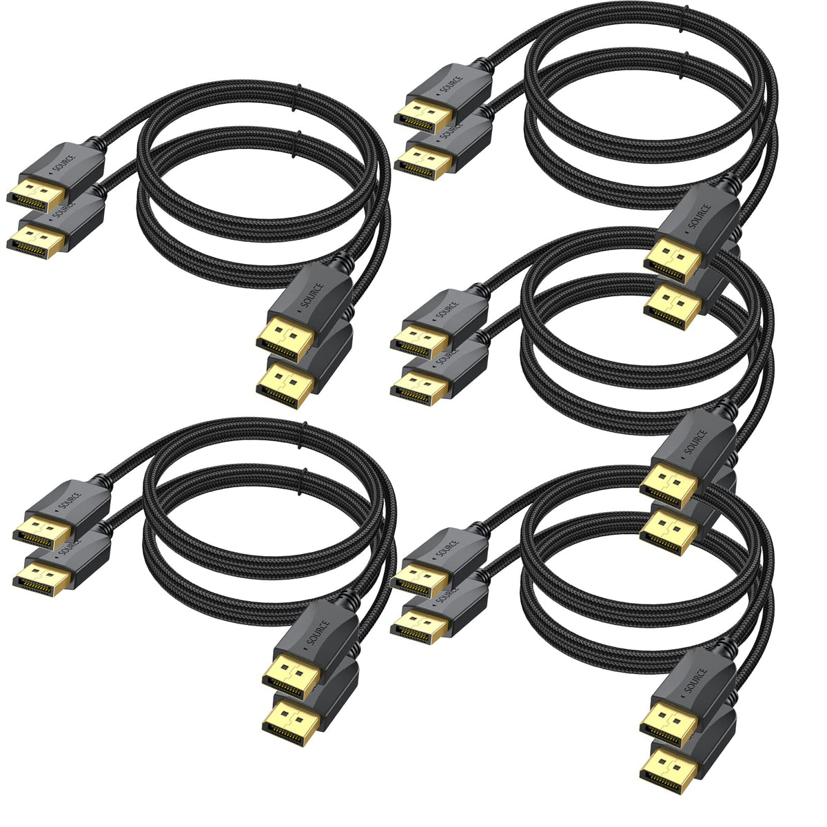 Displayport Cable 10 Pack, 6 Feet, Thin Dp To Dp 1.2 Cable Cord, [4K@60Hz, 2K@165Hz, 2K@144Hz] Display Port To Display Port Cabl