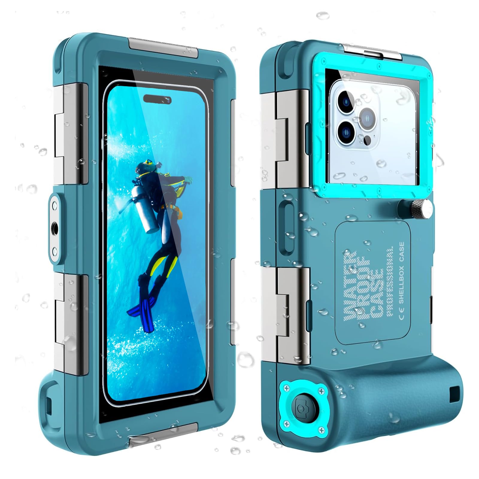 Professional Underwater Phone Case For Snorkeling Diving 50Ft/15M Waterproof Scuba Photo&Video Universal Housing For Iphone 15 P