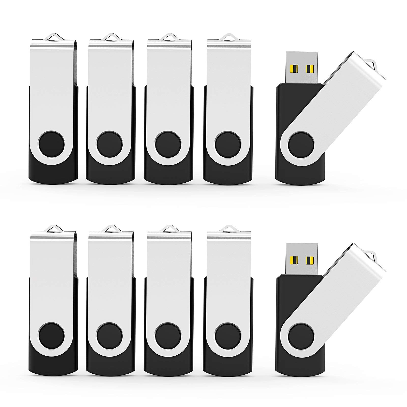 Flash Drives 32Gb, Aiibe 20 Pack 32 Gb Flash Drive Bulk Usb Flash Drives 32Gb Usb 2.0 Thumb Drive Swivel Memory Stick Usb Drive (32Gb, Black)