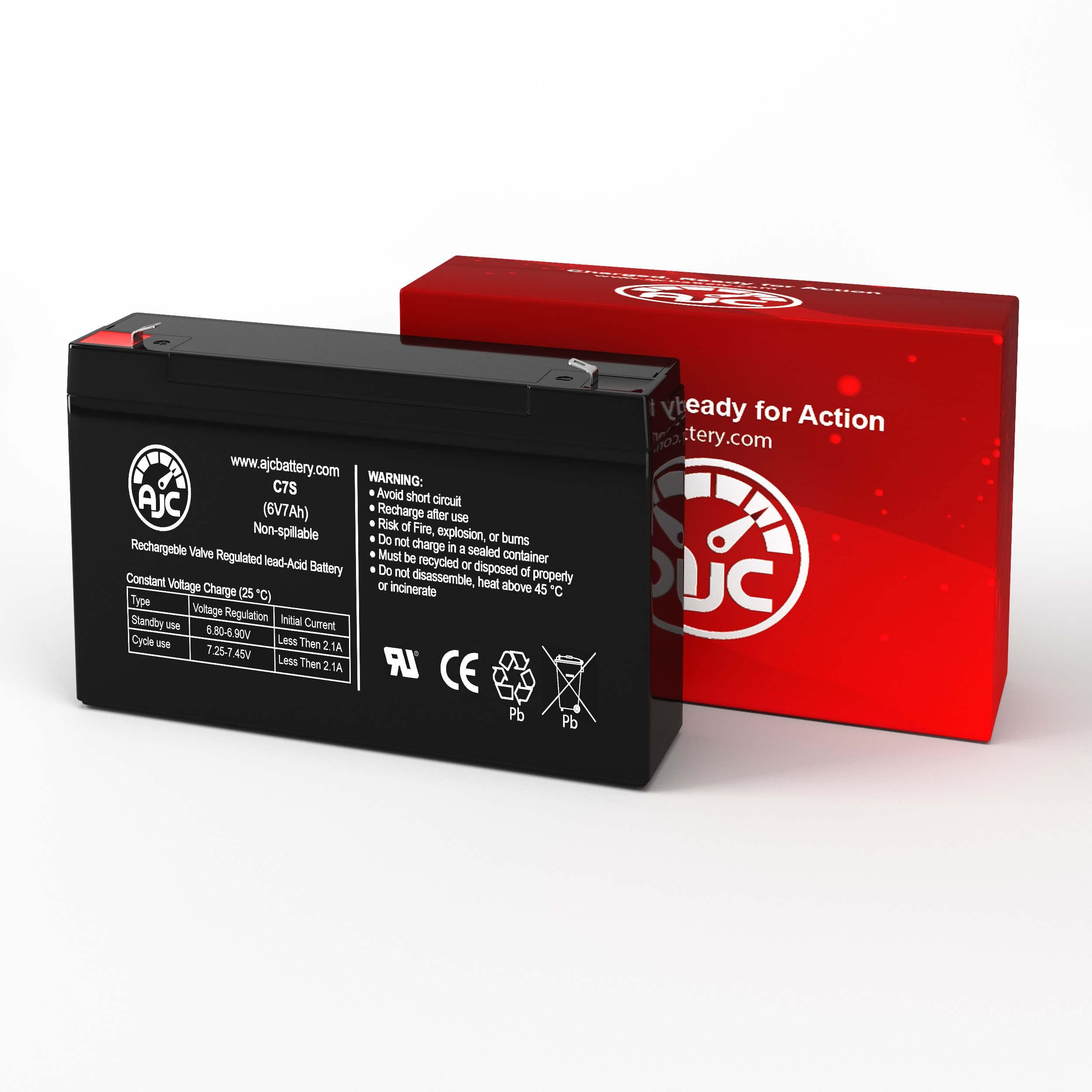Ajc Battery Compatible With Portalac Pe6V7.2 6V 7Ah Sealed Lead Acid Battery