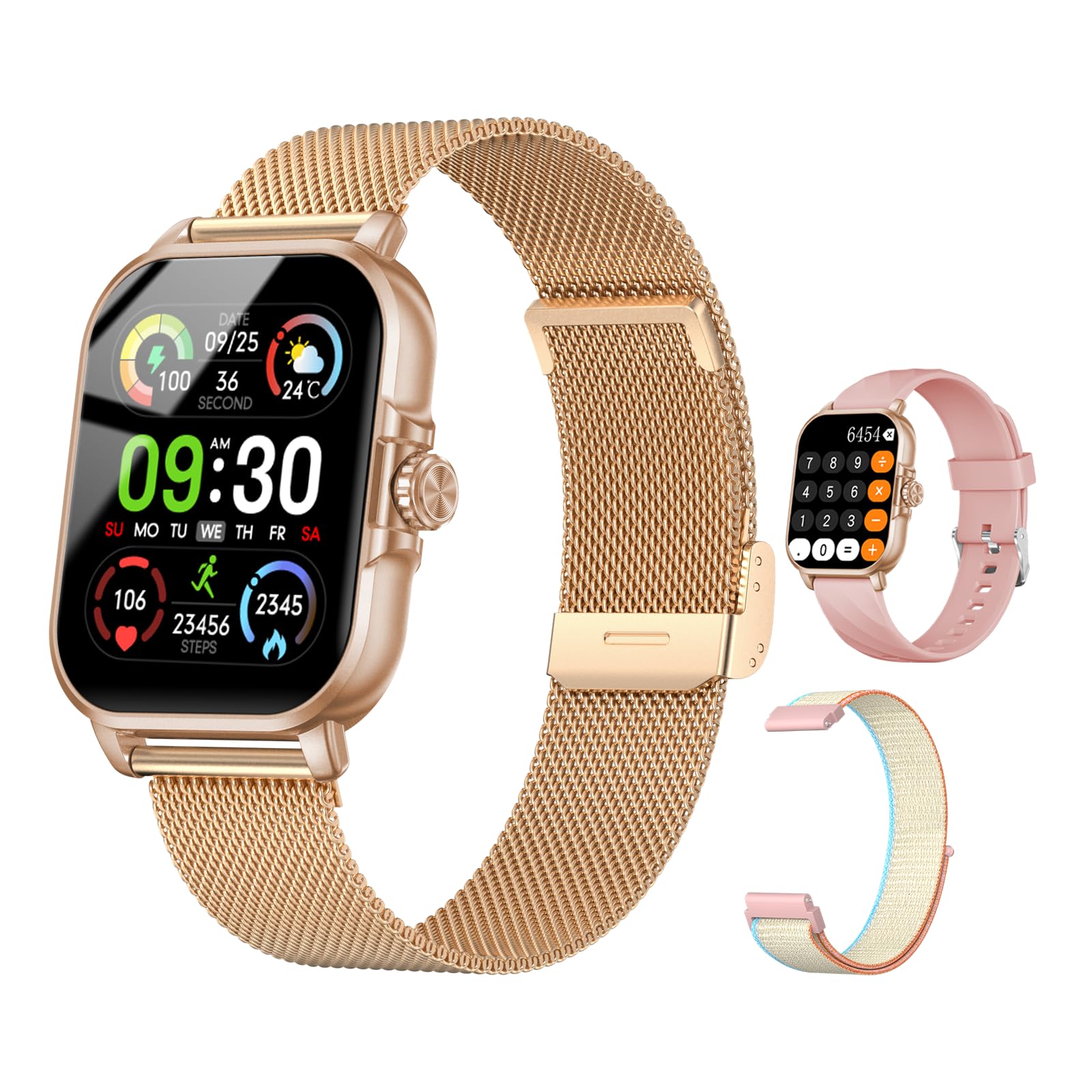 Wsq Smart Watches For Women Men Fitness Tracker Watch 2.04 Hd Screen Sport Watch With Chatgpt Ai Voice 3 Bands Step Counter 24/7