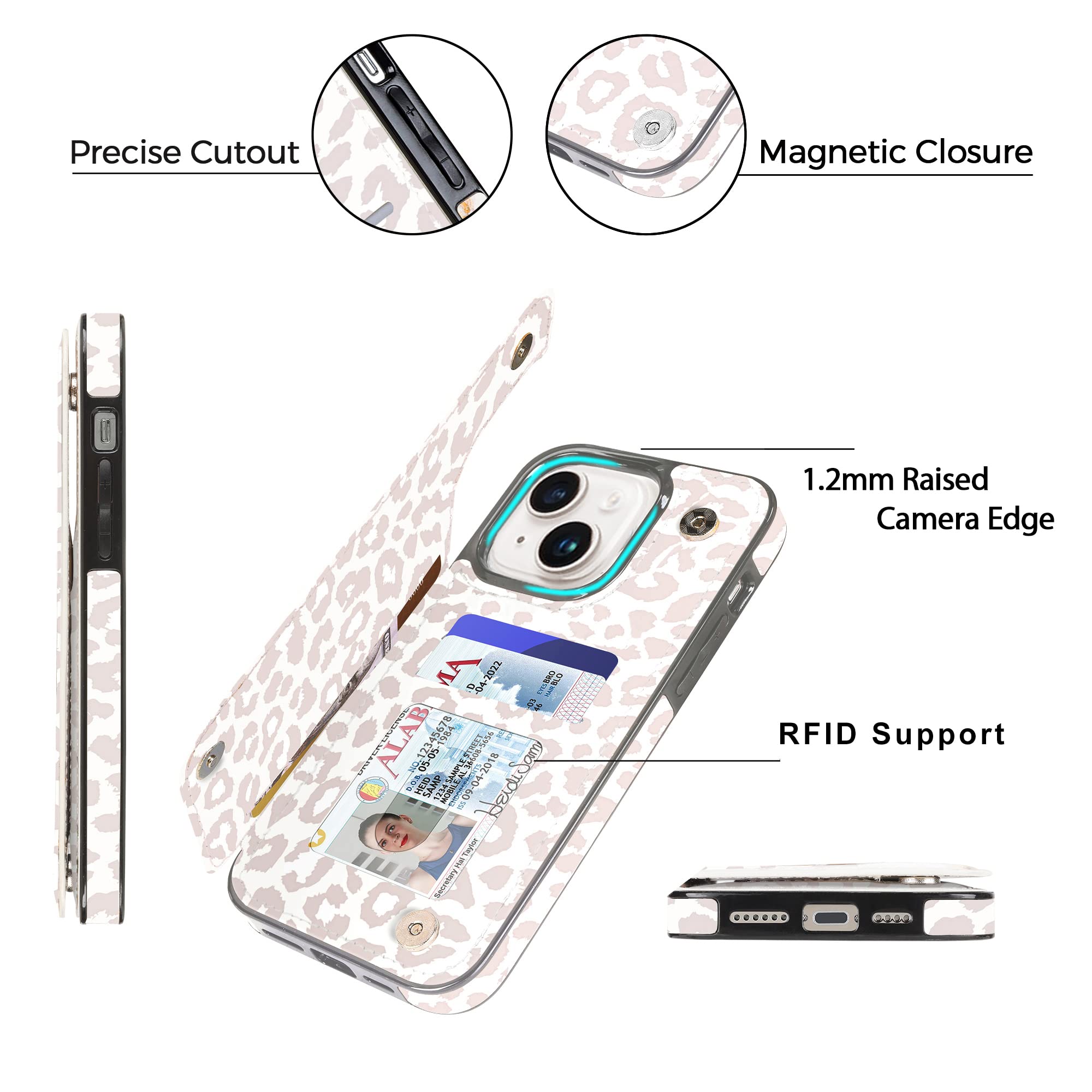 Ucolor Flip Leather Wallet Case Card Holder Compatible With Iphone 13 6.1 Iphone 14 6.1 Women And Girls With Card Holder Kicksta