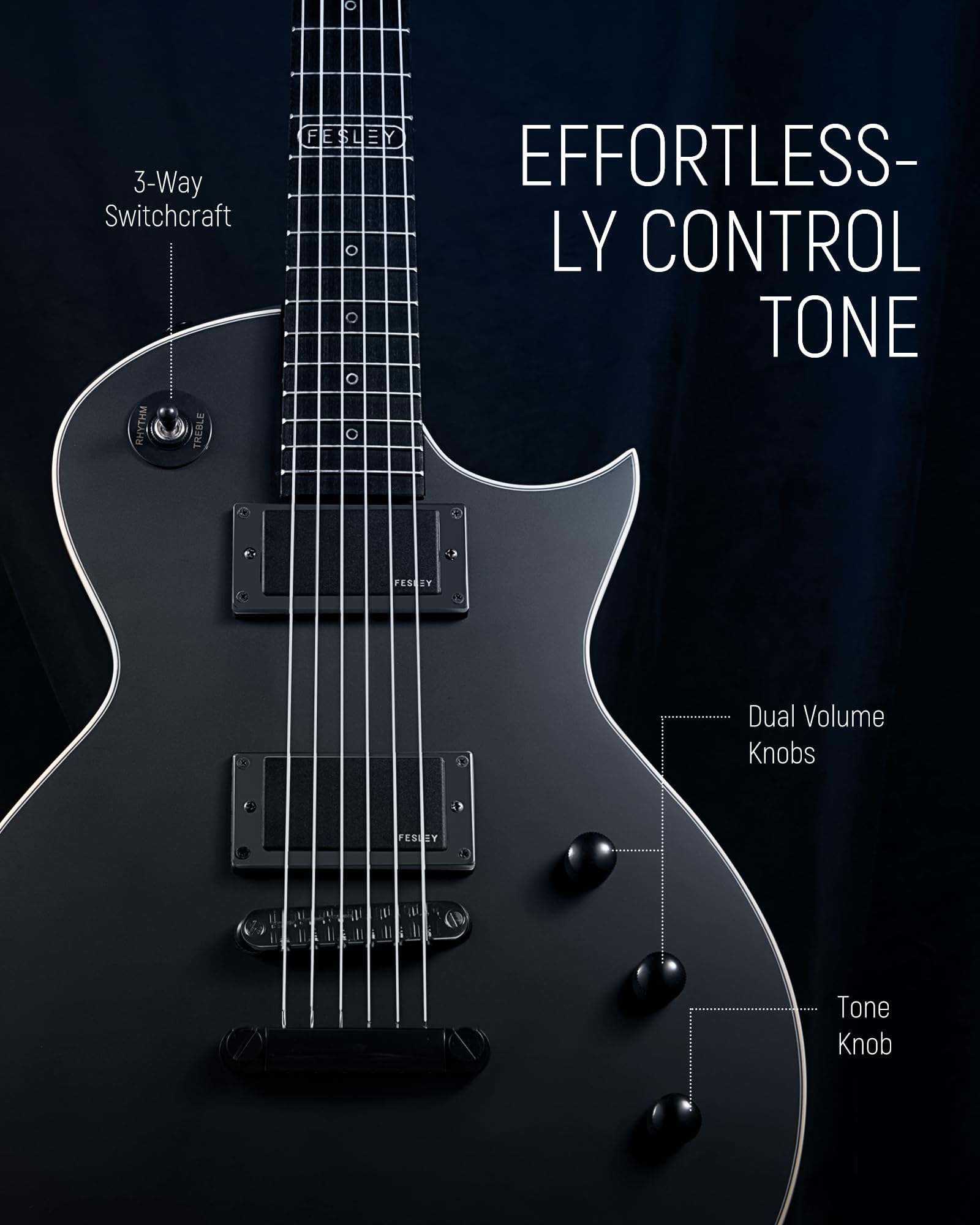 Fesley 39'' Lp Electric Guitar Kit, Full Size Solid Body Electric Guitars For Beginners With Humbucker Pickups, Poplar Body, Mah