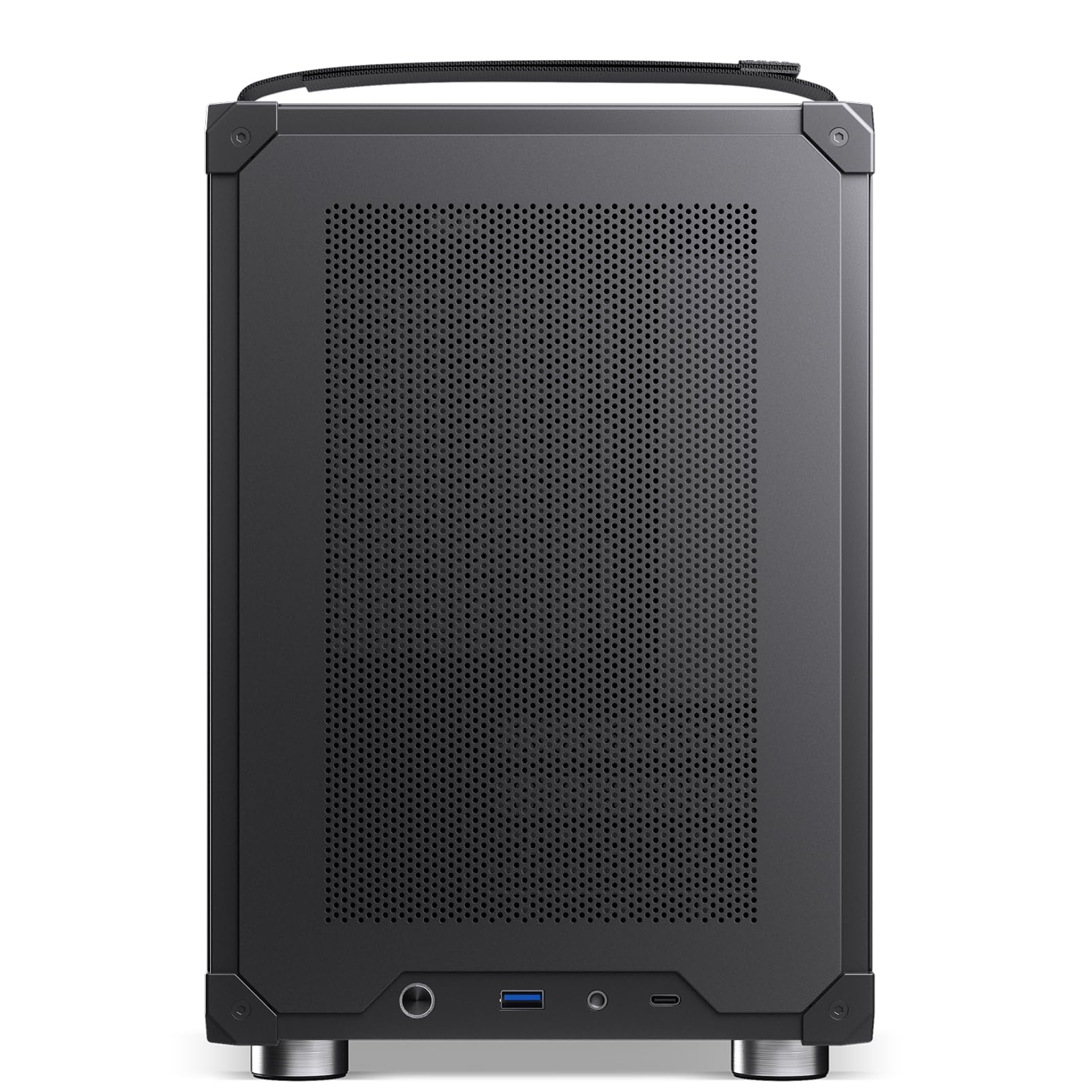 Jonsbo C6 Itx Black Mini Itx Handled Mesh Pc Case, Simple Compact Desktop Itx Chassis, Sp Mb Itx/Mini Dtx, Atx Power Bite (L140M