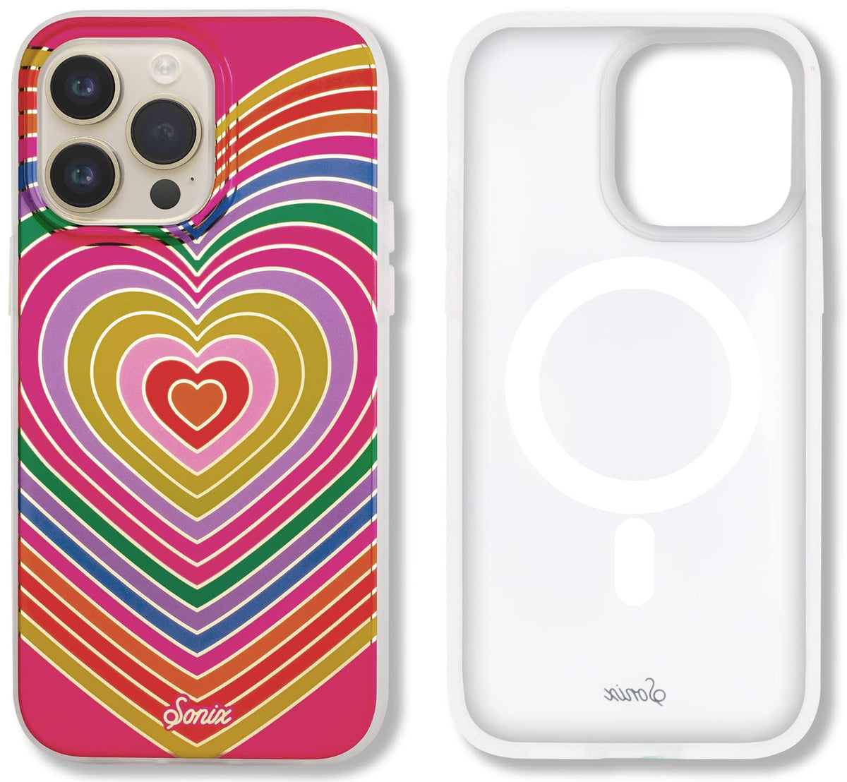 Sonix Case For Iphone 14 Pro | Compatible With Magsafe | 10Ft Drop Tested | Rainbow Hearts