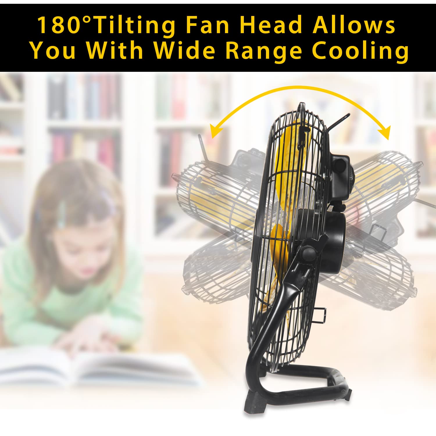 Ventisol 12 Inch 1560 Cfm High Velocity Heavy Duty Floor Fan With 3 Powerful Speeds,Portable Metal Fan,180Tilting Quiet Shop Fan