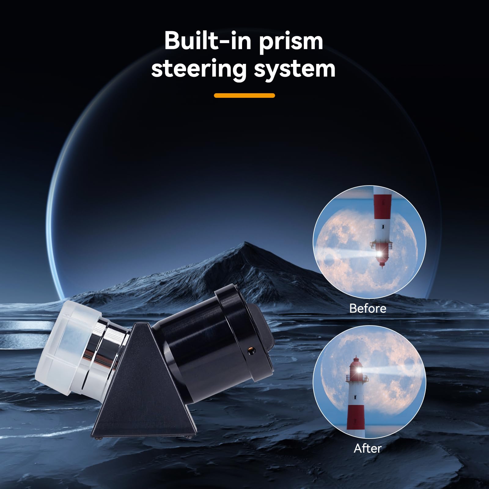 Svbony Sv221 Diagonal Mirror 1.25 Inches, 45-Degree Correct-Image Prism Diagonal Provides Sharp Views That Are Right-Side-Up And