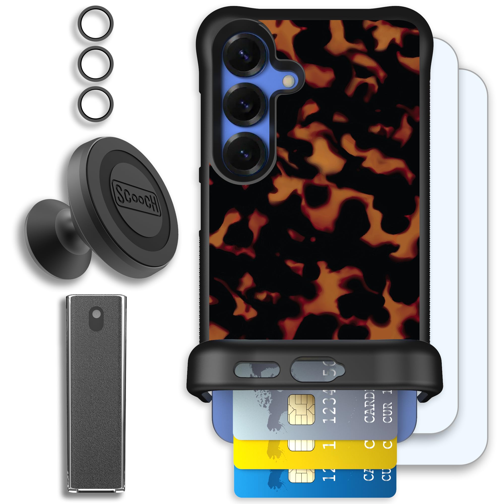 Scooch Wingmate for Samsung Galaxy S25 [Defender Bundle] with 2 Tempered Glass Screen Protectors, Camera Lens Protector, Wingmou