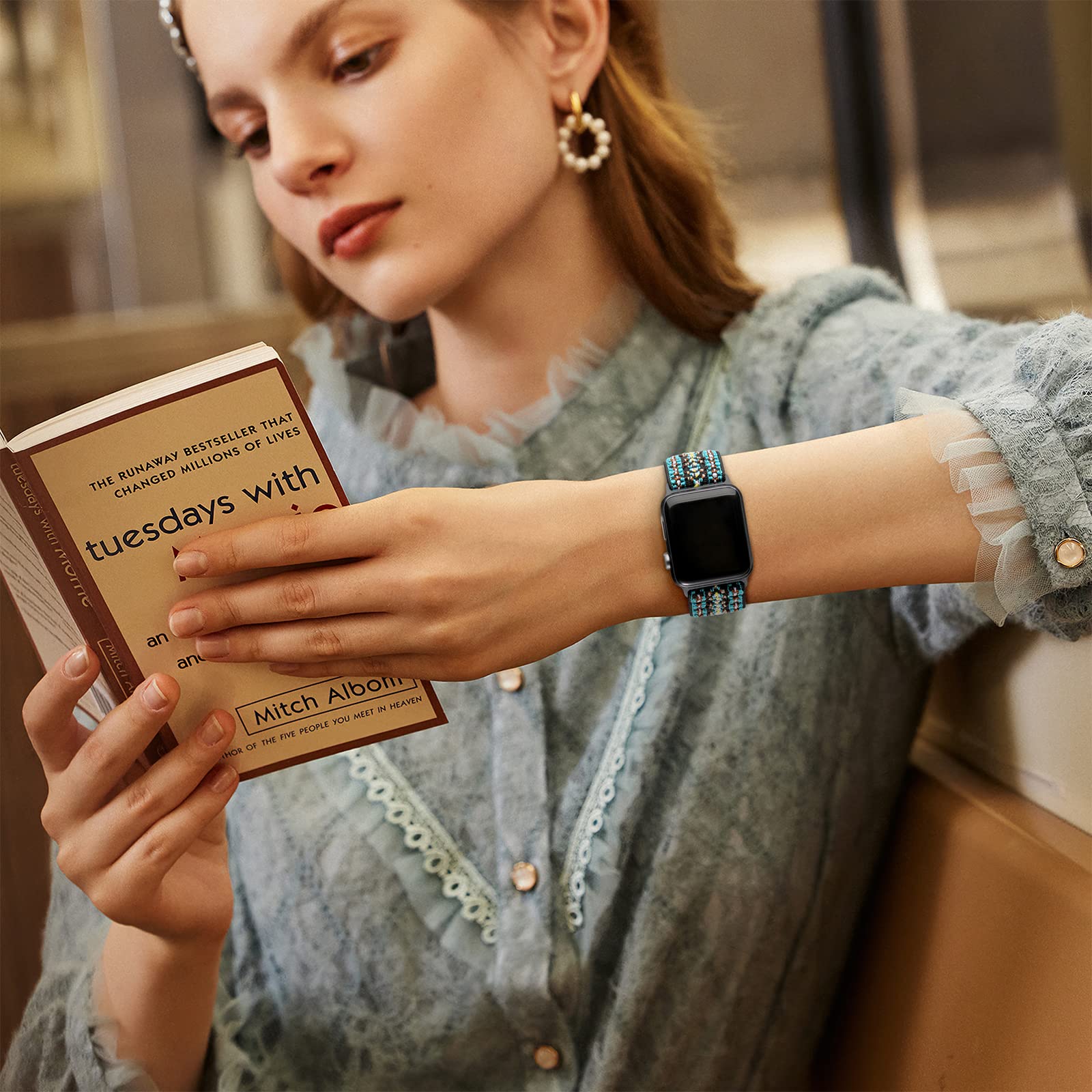 Daqin 3 Pack Nylon Boho Solo Loop Bands Compatible With Apple Watch Band 38Mm 40Mm 41Mm 42Mm 44Mm 45Mm 46Mm Women Men, Adjustabl