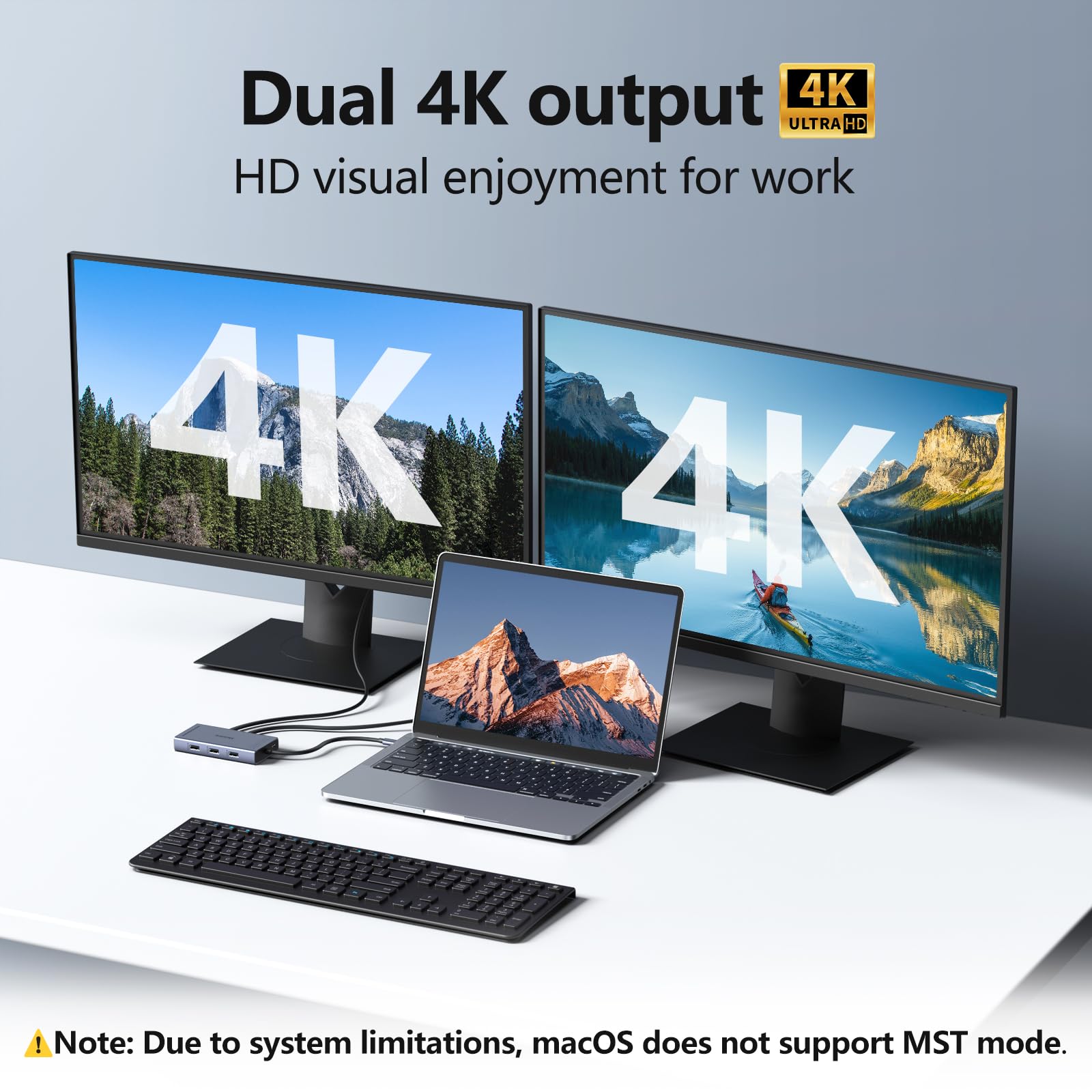 Usb C Docking Station Dual Hdmi Monitor Adapter, Melelink Usb C Hub 3 Monitors With 2X 4K Hdmi, 8K Displayport, Vga, 100W Pd, Us