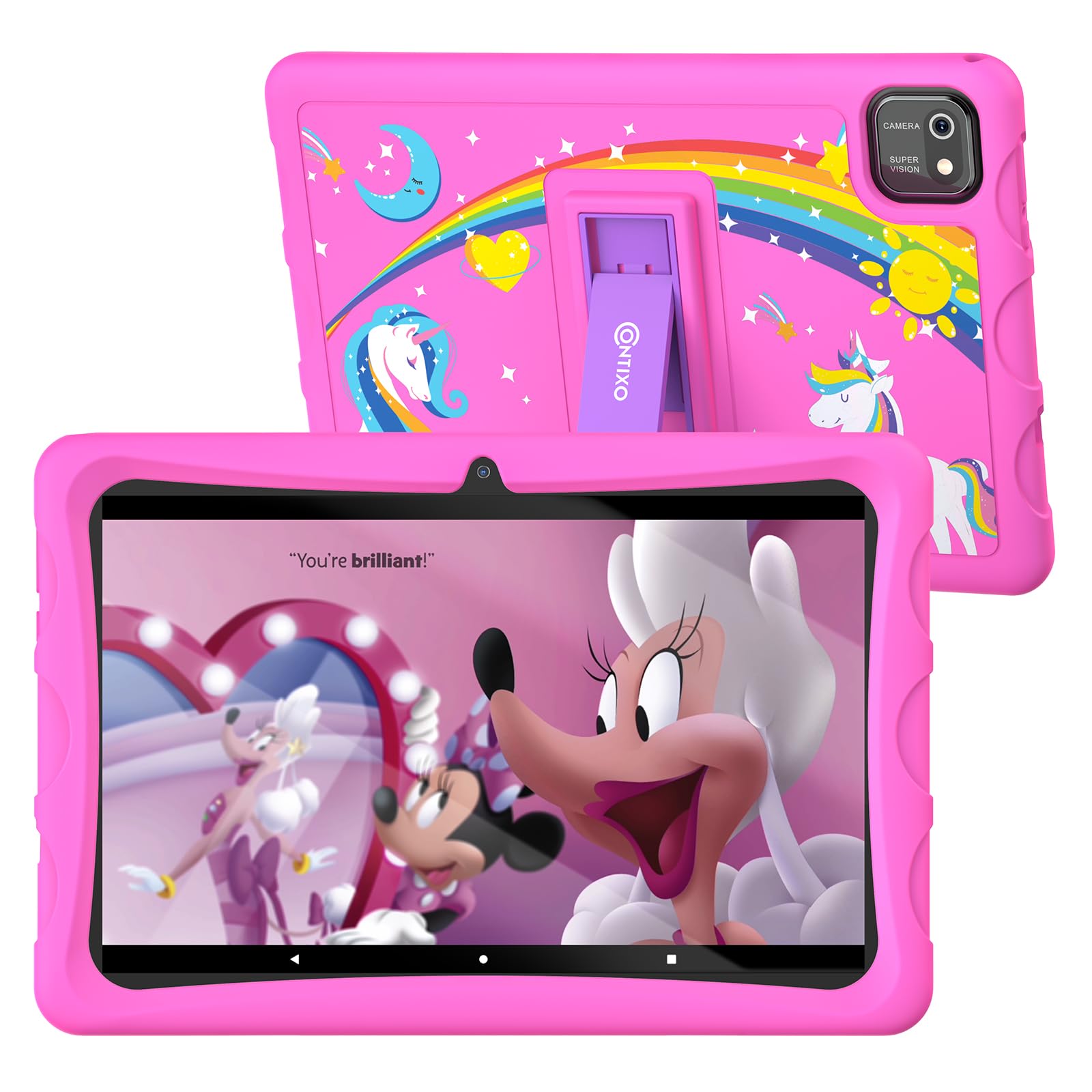 Contixo K103B Kids Tablet   Tablet For Kids Toddler With 80 Disney Edition Pre Installed, 10 Inch, 64Gb, Android Learning Tablet For Children, Kid Proof Case (Pink)