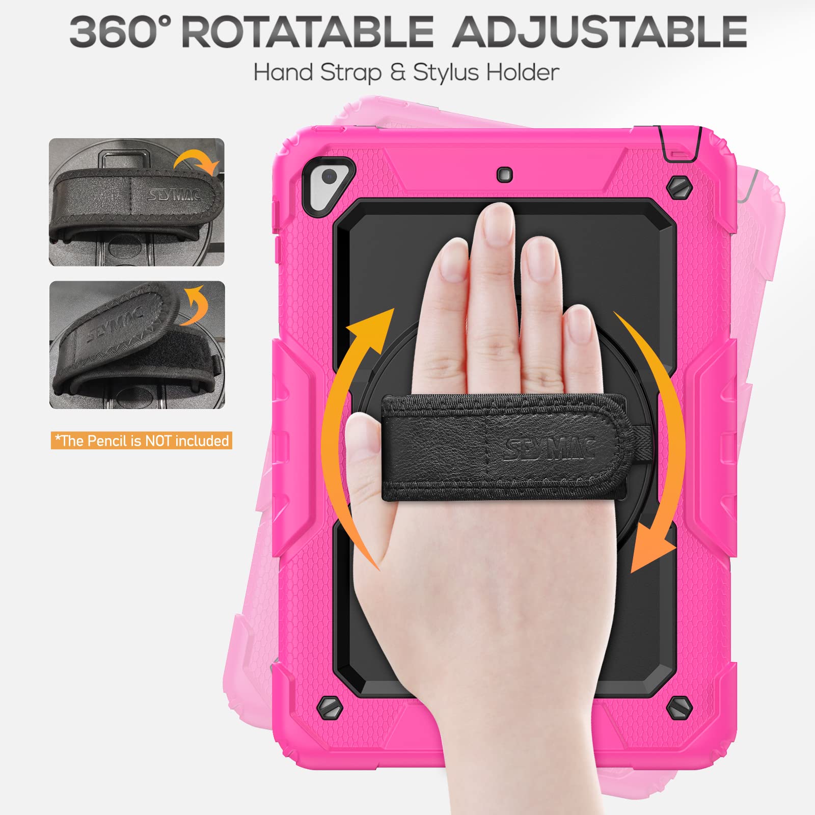 Seymac Case For Ipad 6Th/5Th Generation Case 9.7'' For Kids, Full Body Shockproof Heavy Duty Protective Case With Screen Protect