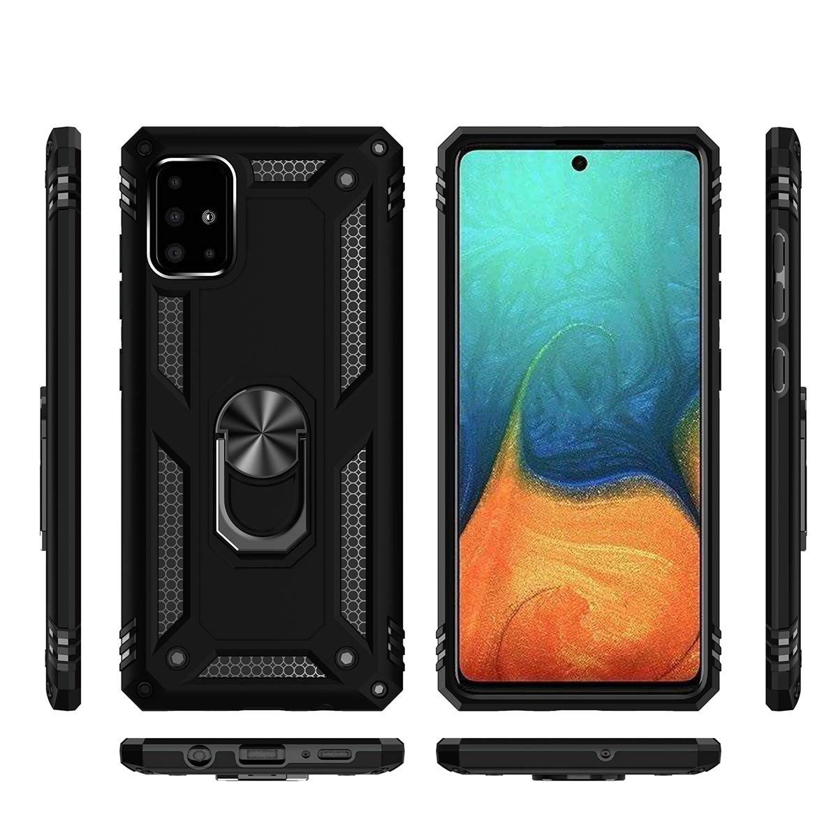 A71 5G Case, A91 Case, S10 Lite Case,With Kickstand Ring,Adjustable Stand,Military Grade,Heavy Duty Protection,Shockproof,Anti-F