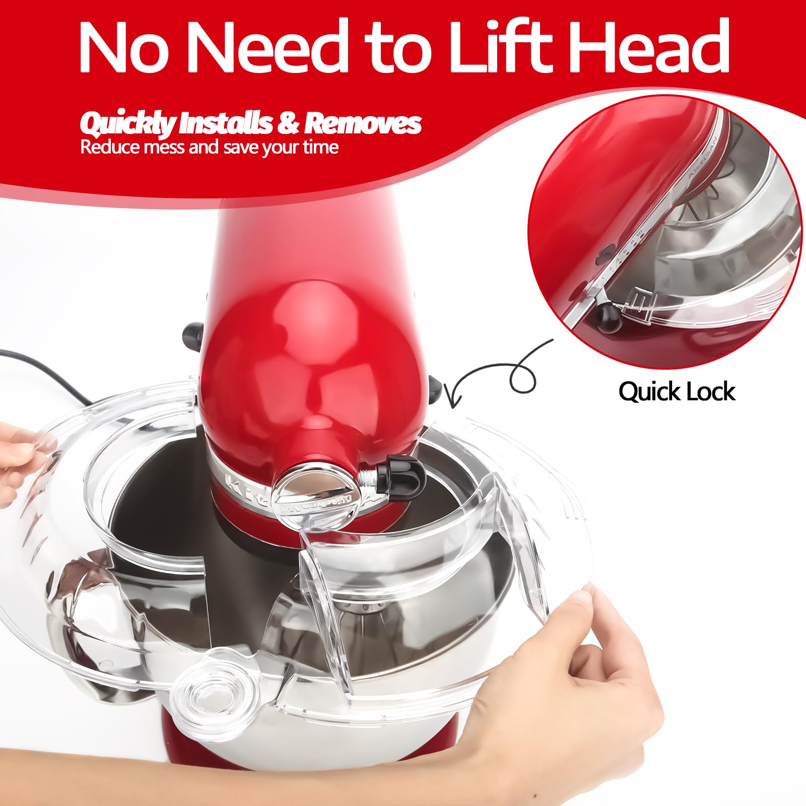 Pouring Shield For Kitchenaid Tilt Head 4.5 5 Qt (For Stainless Steel Bowls Only), For Kitchen Aid Accessories And Attachments,
