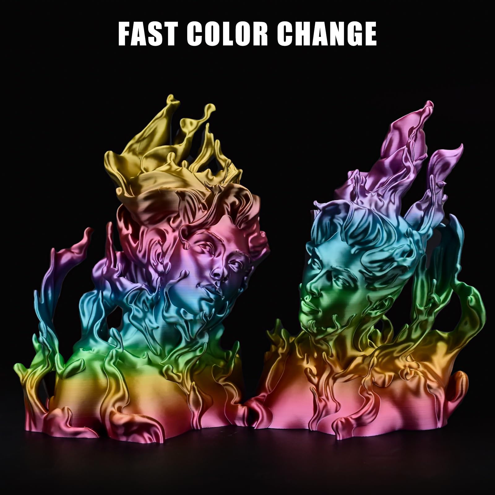 Ovv3D Rainbow Pla Filament 1.75Mm, Rainbow Pla Silk Pla 3D Printer Filament Multicolor Silk Color Change Rainbow Pla Filament Wi