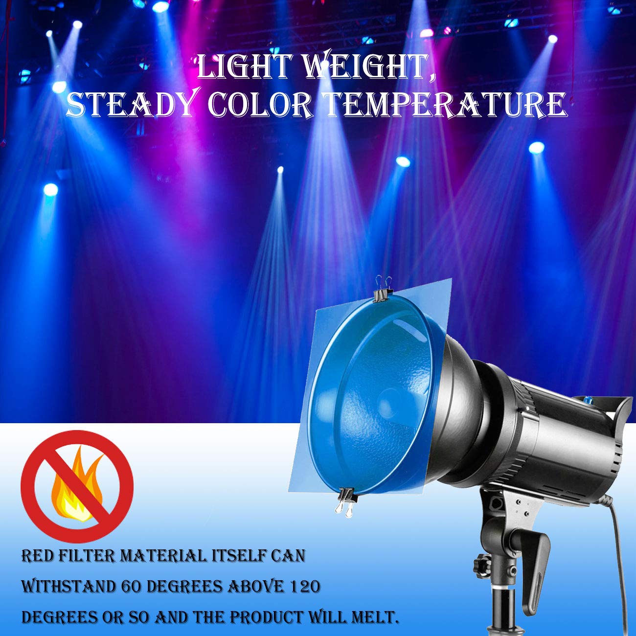 10 Pieces Transparent Blue Correction Lighting Gel Filter   Gel Light Filter Plastic Sheet, 8.5 X 11 Inches