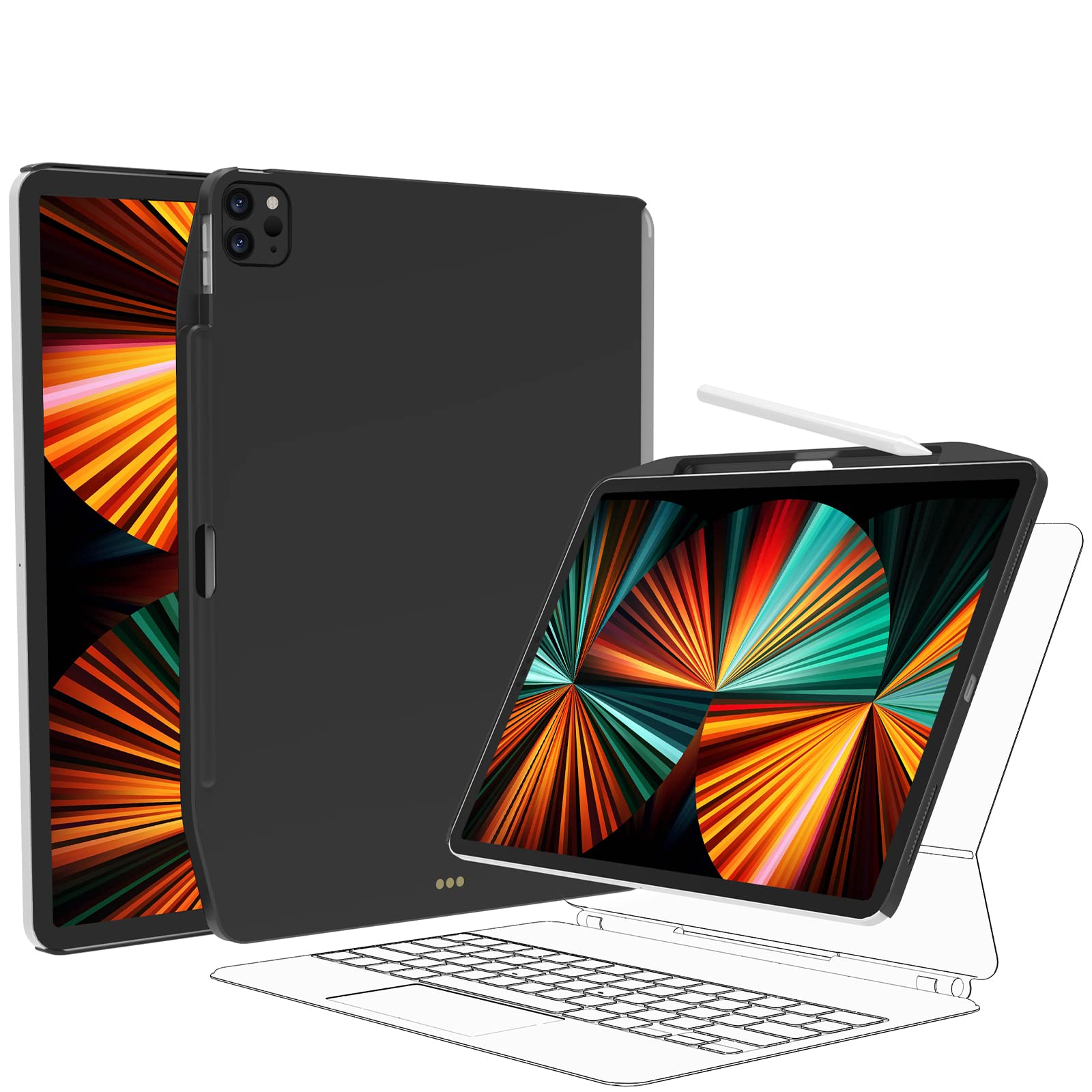 Switcheasy Coverbuddy Case For Ipad Pro 12.9'' Compatible With Magic Keyboard & Smart Keyboard Folio (Keyboard Not Included) | W