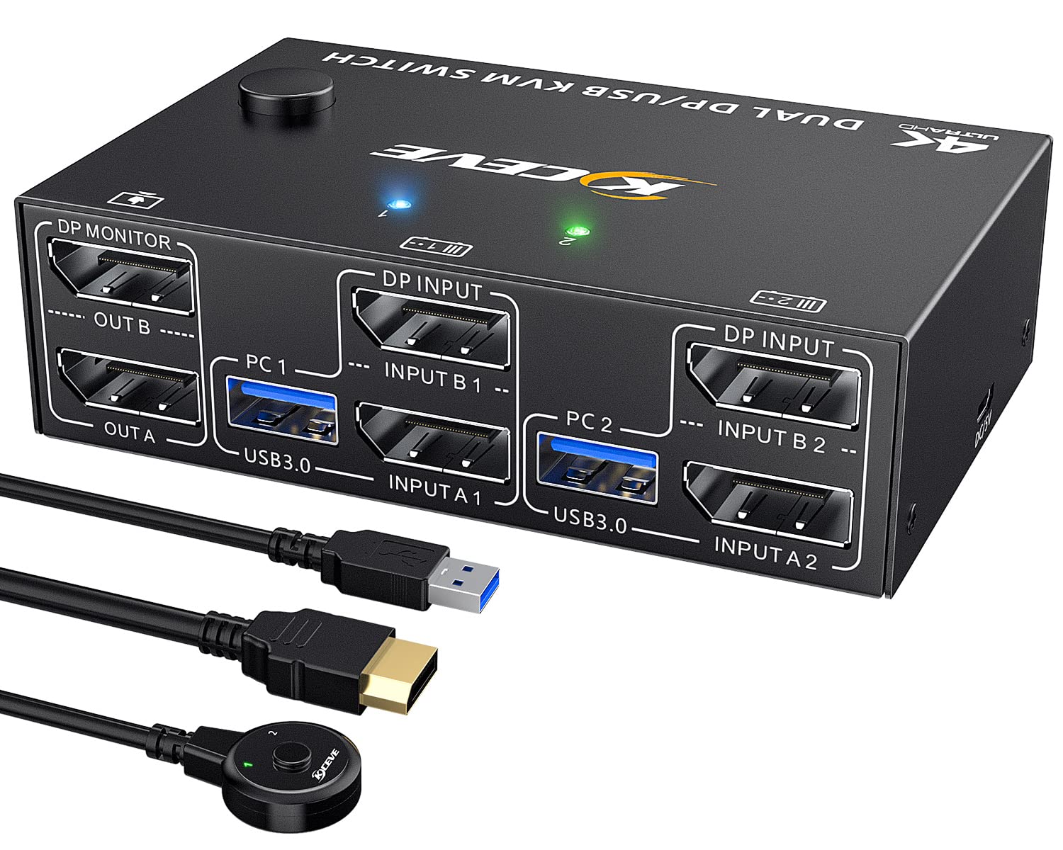 8K Usb 3.0 Displayport Kvm Switch 2 Monitors 2 Computers 8K@30Hz 4K@144Hz,Mleeda Dual Monitor Displayport 1.4 Kvm Switches With