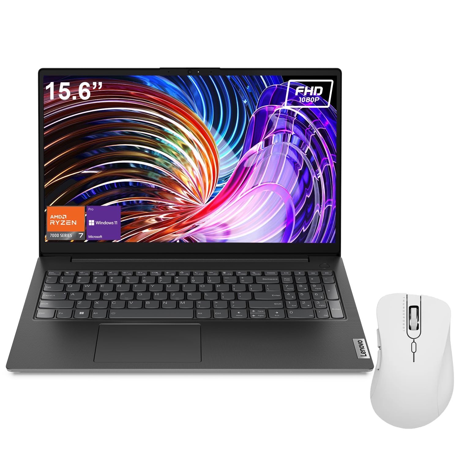 Lenovo V15 Laptop | 15.6 FHD Anti-Glare Display | AMD Ryzen 7 7730U | 16GB RAM | 1TB PCIe SSD | HDMI | Type-C | Webcam | Wi-Fi |