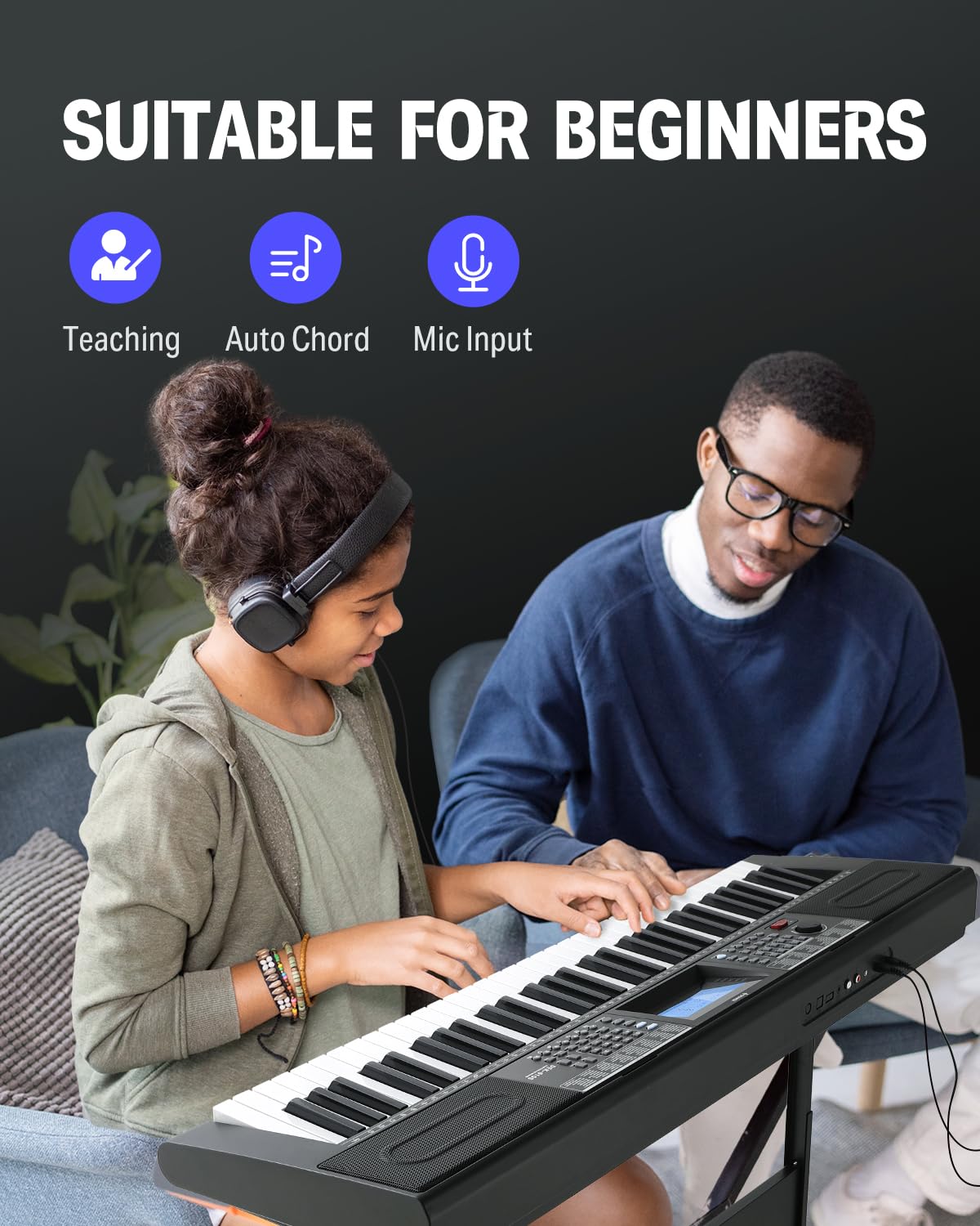 Donner Keyboard Piano, 61 Key Piano Keyboard For Beginner/Professional, Electric Keyboard Kit With 249 Voices, 249 Rhythms   Inc