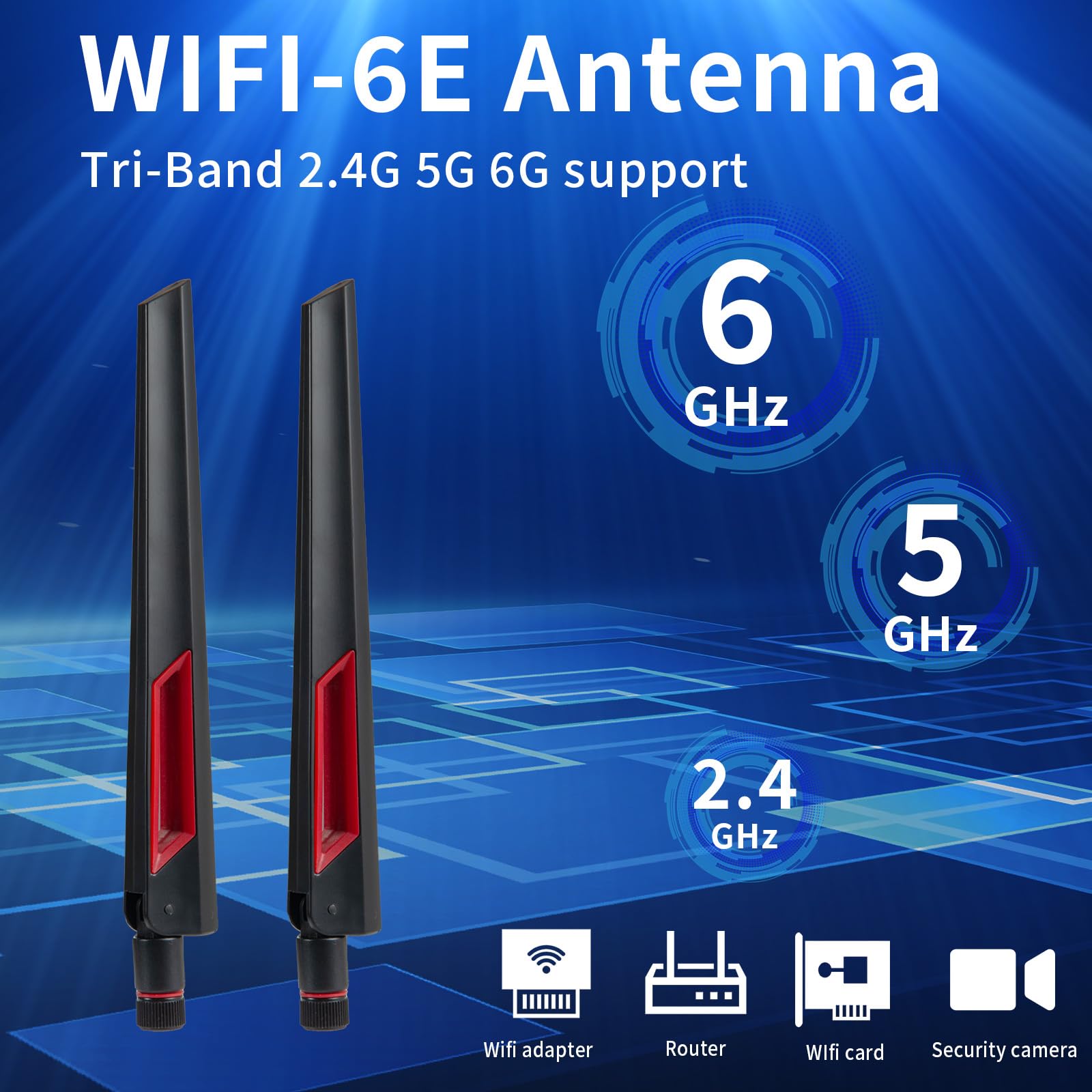 Wifi 6 6E Tri Band 2.4Ghz/5Ghz/6E 9Dbi Omnidirectional Wifi Antenna For Pc Desktop Computer Pci E Wifi Network Wifi 6E Card Usb