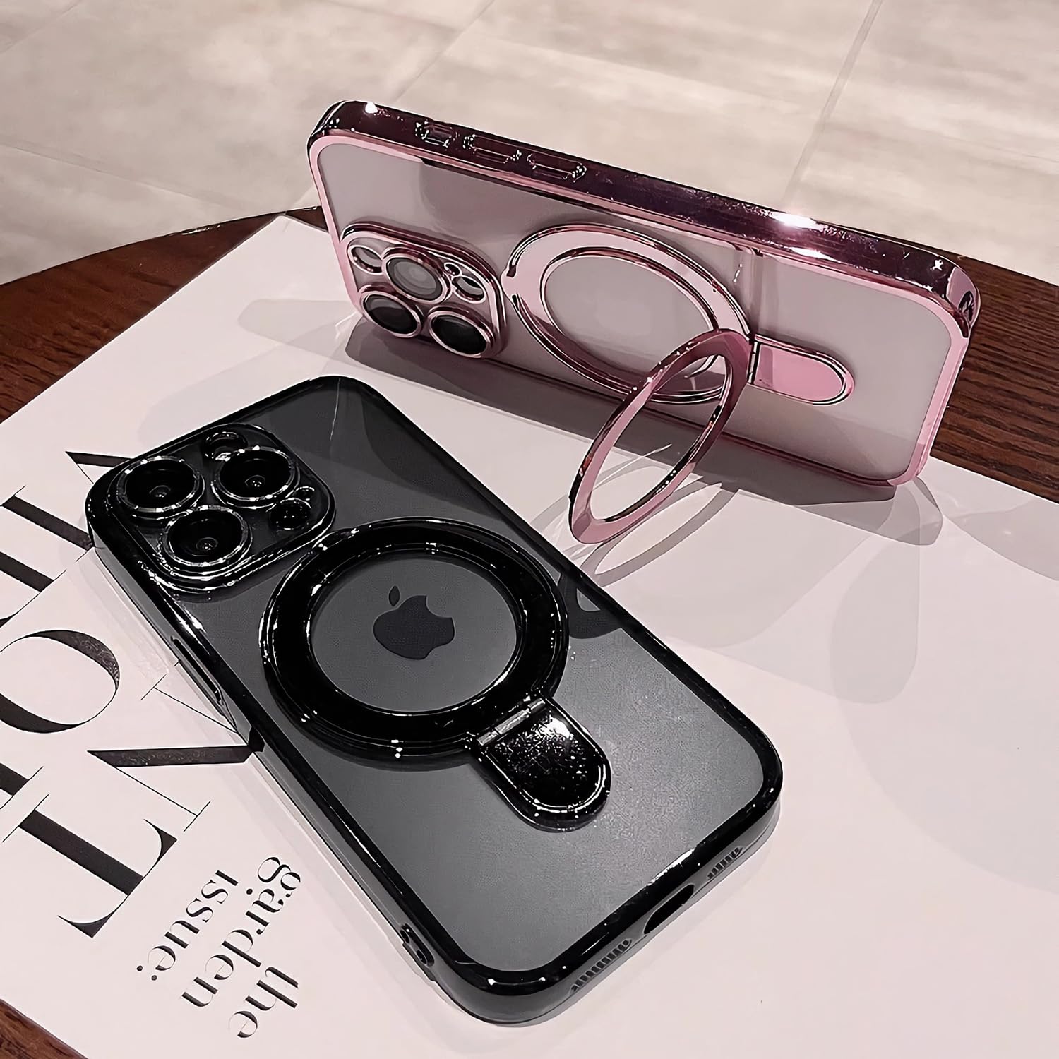 Lxk Magnetic Invisible Stand For Iphone 16 Pro Max Case 6.9'' Compatible With Magsafe, Military Grade Protection, With Camera Pr