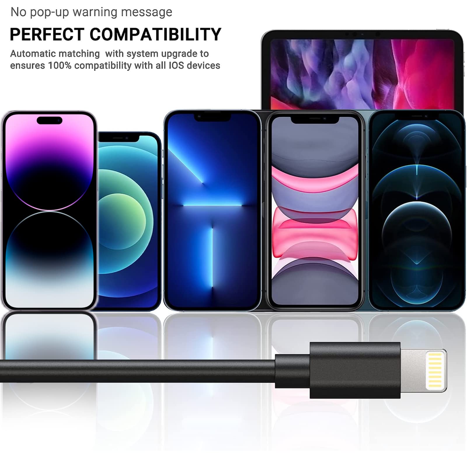 Black Iphone Charger Cable, 3 Pack 3Ft Mfi Certified Fast Charging Cord Data Sync Lightning To Usb A Cable Compatible With Iphone14/13/12/ Mini/Pro/Max/ 11/ Xs/Xr/Se/ 8/7/ 6/ Plus/Ipad/Airpods
