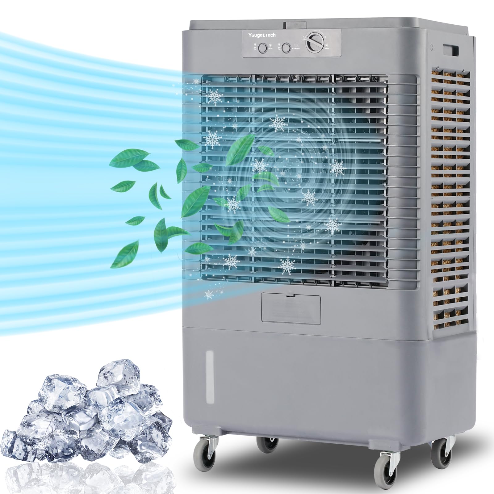 YougetTech 43 Portable Swamp Cooler, 4500CFM, 13.3Gal