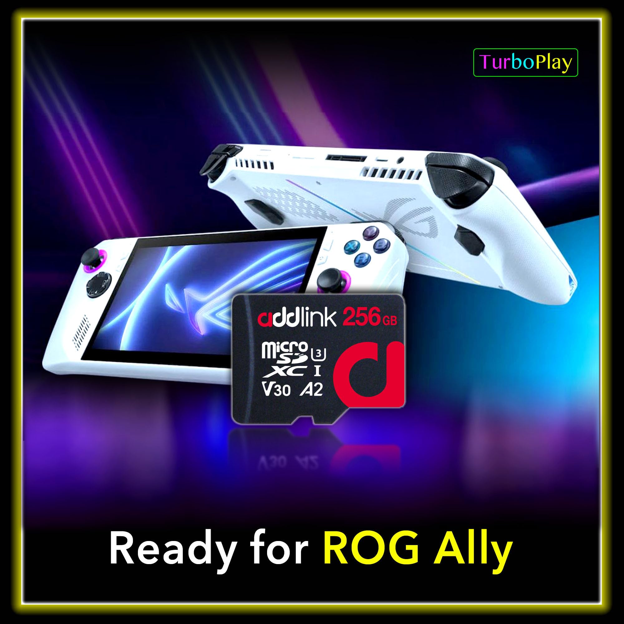 Addlink Gaming Microsdxc 256Gb 2 Pack + Adapter Uhs 1 U3 V30 C10 4K A2, Up To 100Mb/S, Storage Design For Nintendo Switch, Rog A