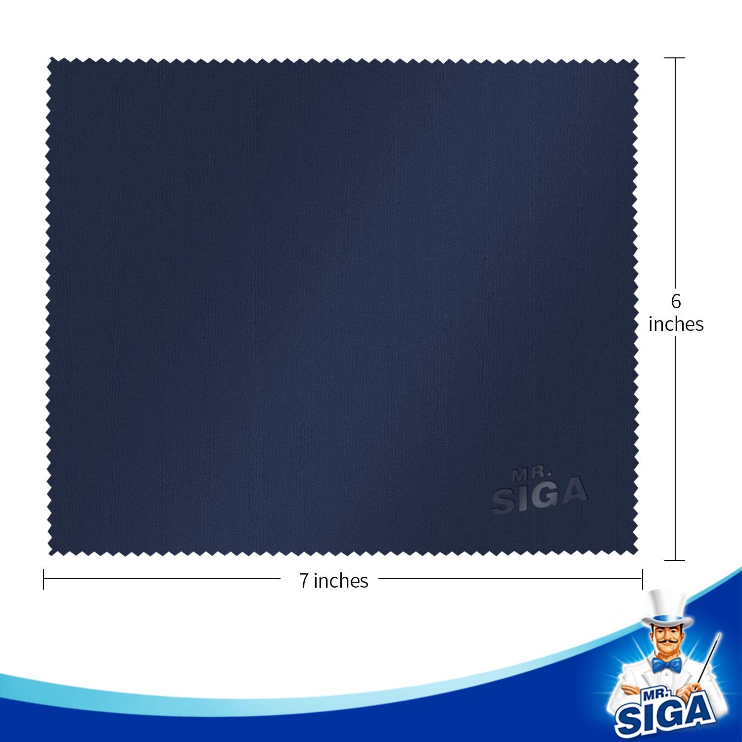 Mr.Siga Premium Microfiber Cleaning Cloths For Lens, Eyeglasses, Screens, Tablets, Glasses, 6 Pack, 6 X 7 Inches (15 X 18 Cm)