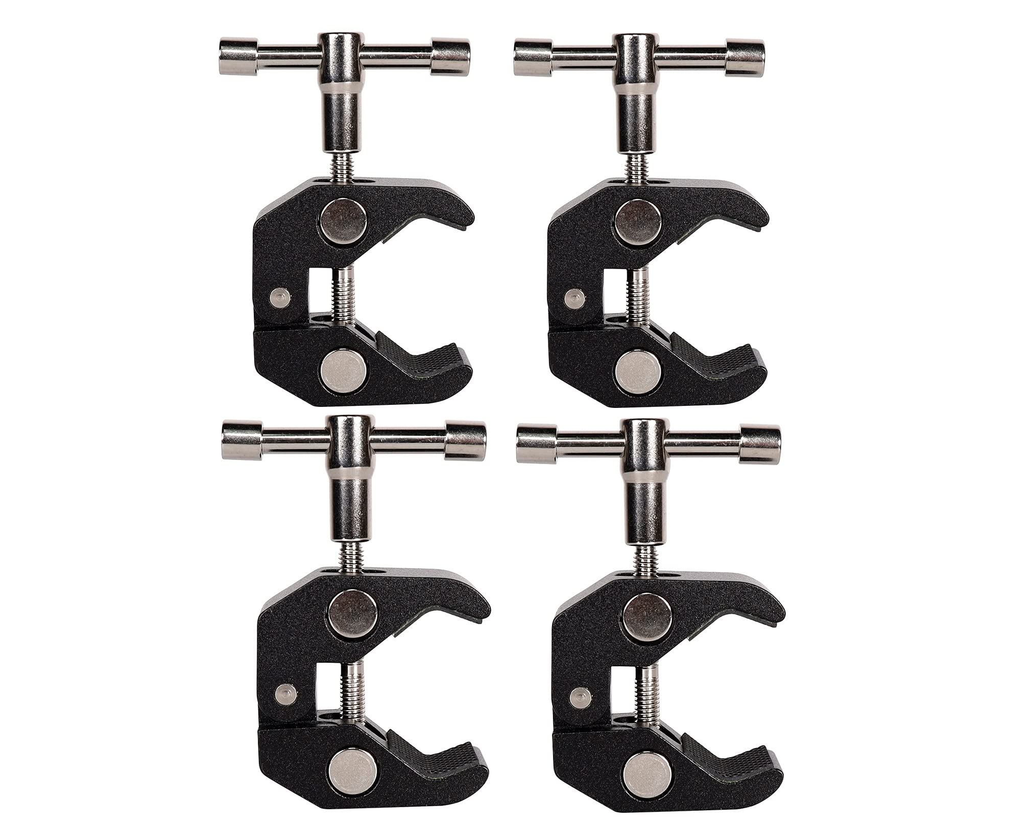 Qyxinc 4Pack Super Clamp With 1/4 And 3/8 Thread For Photography,Camera Monitor, Plate Glass,Led Light, Umbrellas,Hooks, Shelves, Cross Bars,Photo Accessories