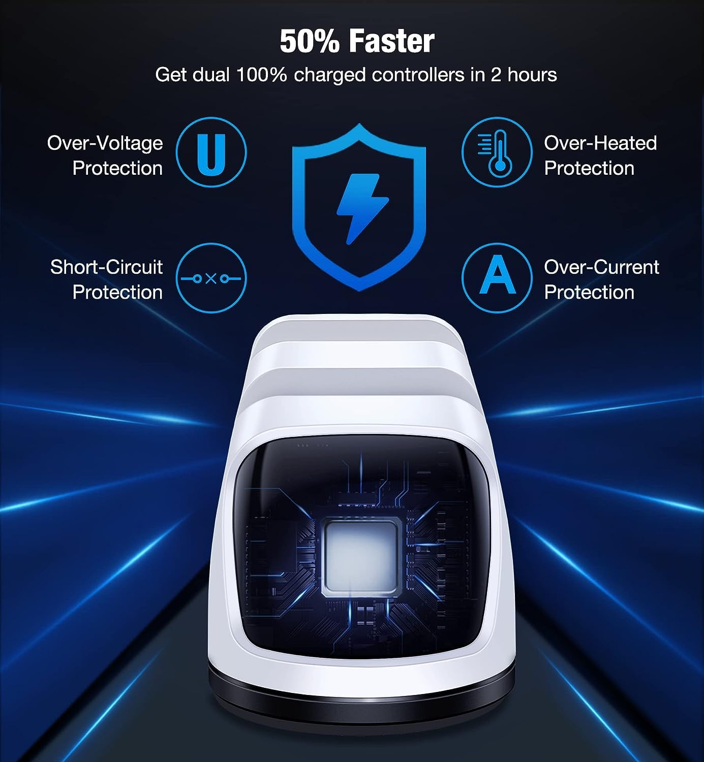 Ps5 Controller Charging Station, Playstation 5 Dualsense Controller Charger Dock With Dual Stand, Upgrade Ps5 Slim Controller Ch