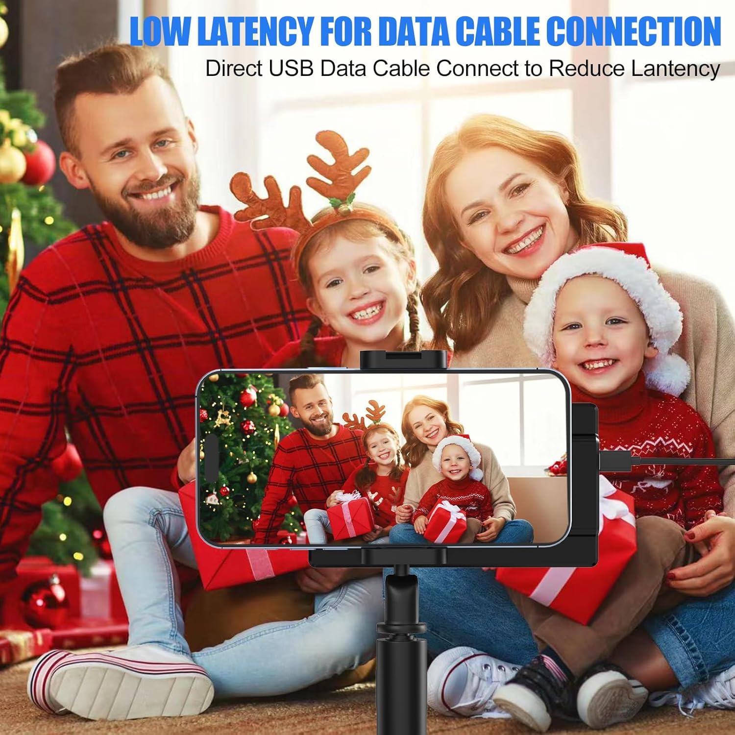 Vitano 5'' Vlog Selfie Monitor Screen For Iphone With Magnetic Clip, Back Camera Mirroring With Low Latency, Bluetooth Remote, W