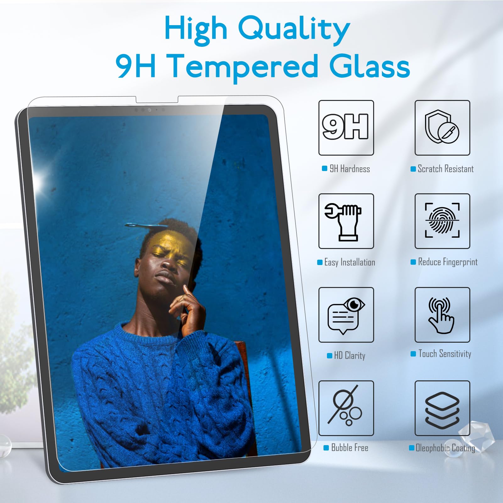 Mobdik Tempered Glass Screen Protector Compatible With Ipad Pro 11 Inch (2022&2021&2020&2018) & Ipad Air 5Th / 4Th Generation (2