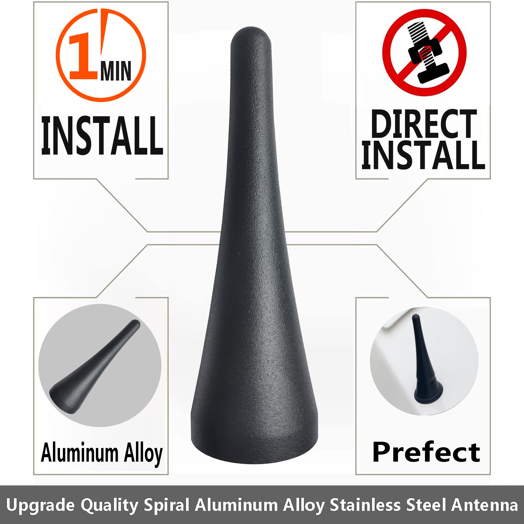 3.8 Inch Aluminum Antenna For Ford Mustang (2010 2014), Lincoln Mkz (2013 2019), Mazda Mx 5 Miata (Nc And Nd) 2006 2022., Fiat 1