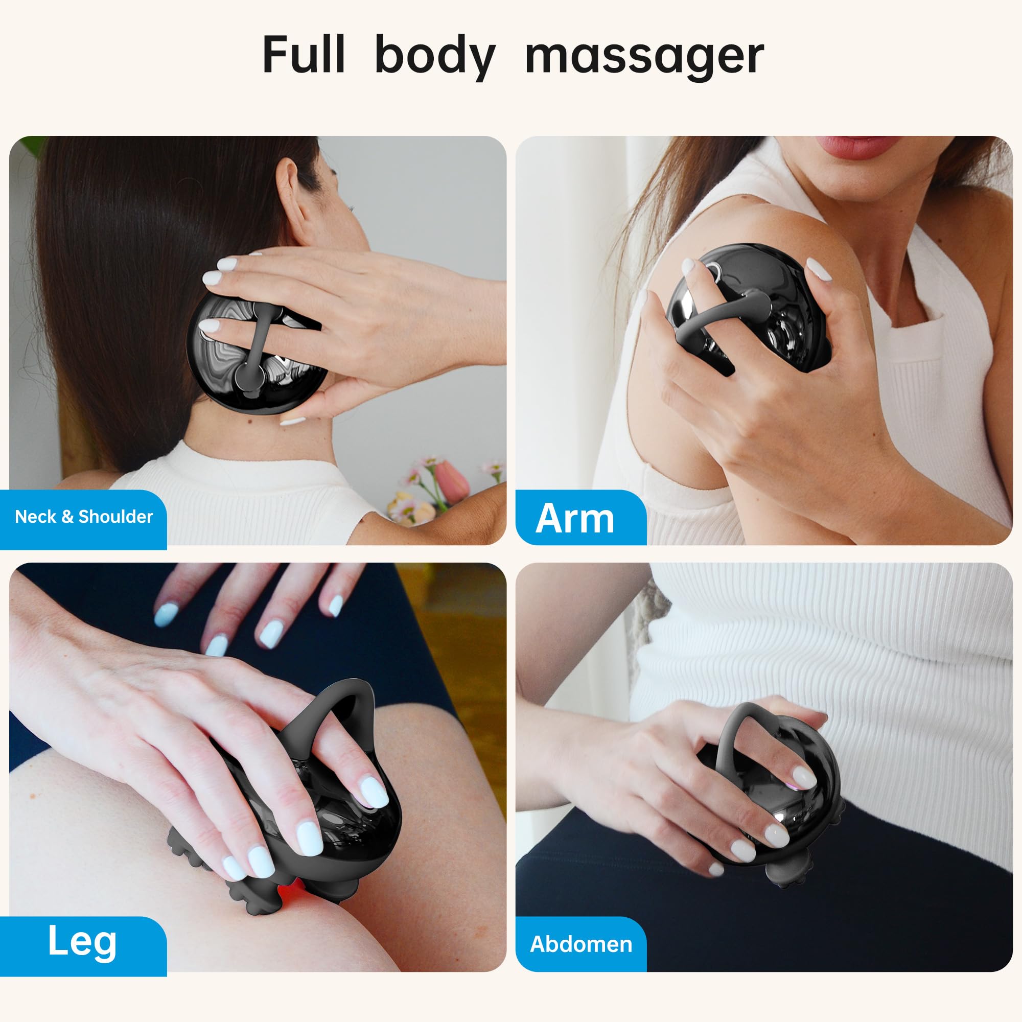 Comfier Head Massager,Scalp Massage Hair Growth With 3 Kneading Modes,Waterproof Body Massager For Stress Relief, Cat Massage(Bl