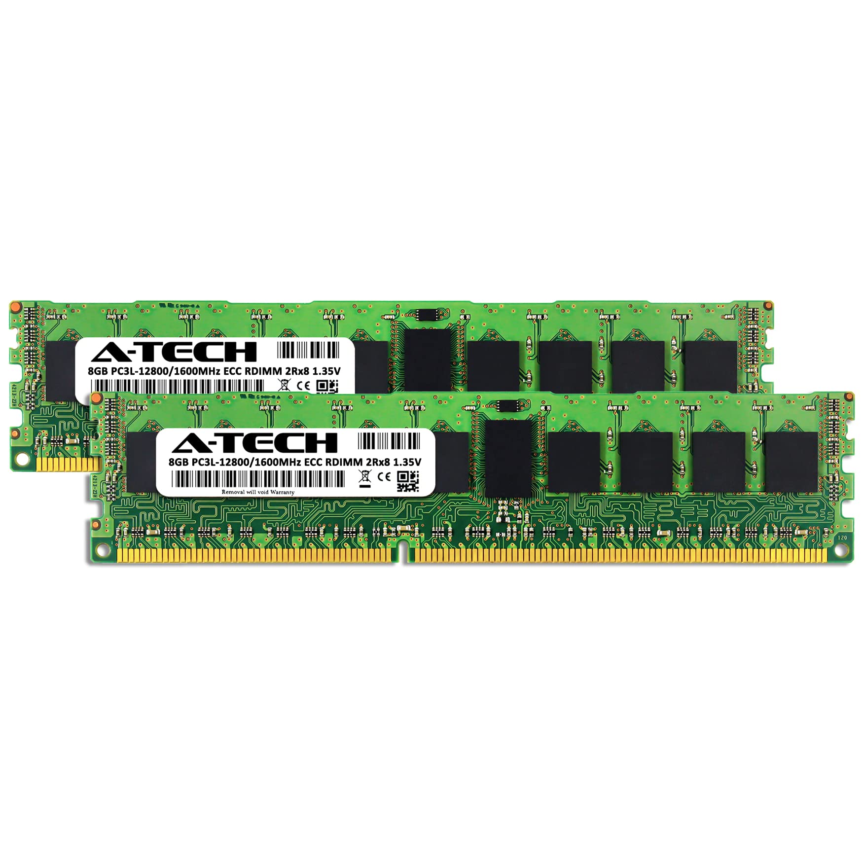 A Tech 16Gb Kit (2X8Gb) Ddr3/Ddr3L 1600Mhz Pc3L 12800R Ecc Rdimm 2Rx8 Dual Rank 1.35V Ecc Registered Dimm 240 Pin Server Ram Mem