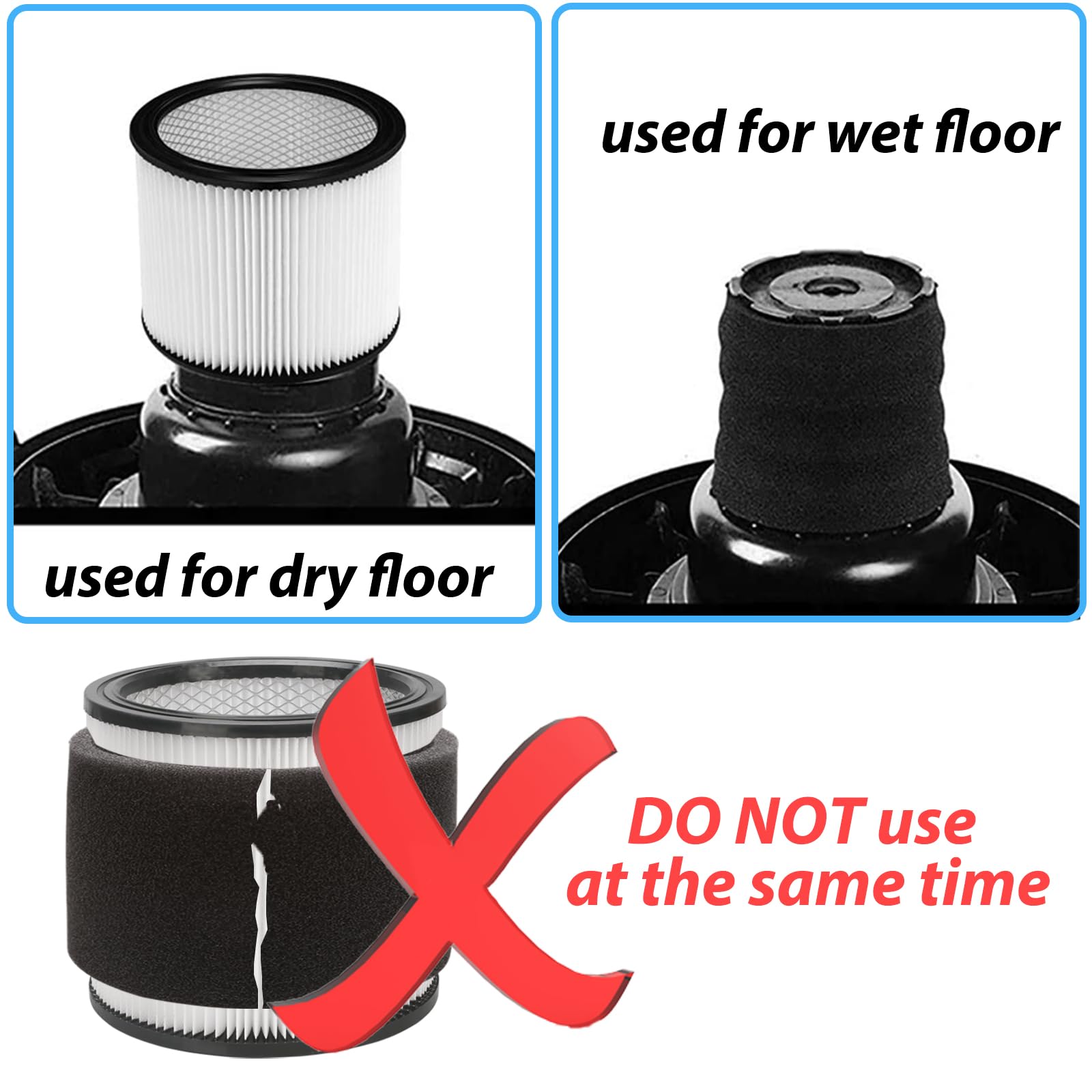 Extolife Replacement Filter Compatible With Shop Vac 90350 90304 90333 Replacement Fits Most Wet/Dry Vacuum 5 Gallon And Above,