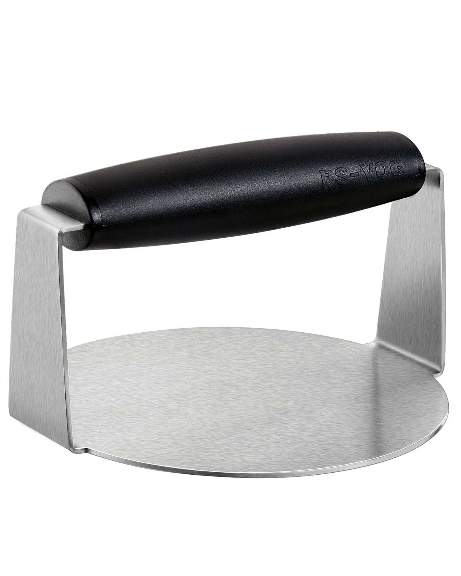 BS-VOG Burger Press, 6 Inch Round Burger Smasher for Griddle with Anti-Scald Handle, Non-Stick Smooth Stainless Steel Hamburger 